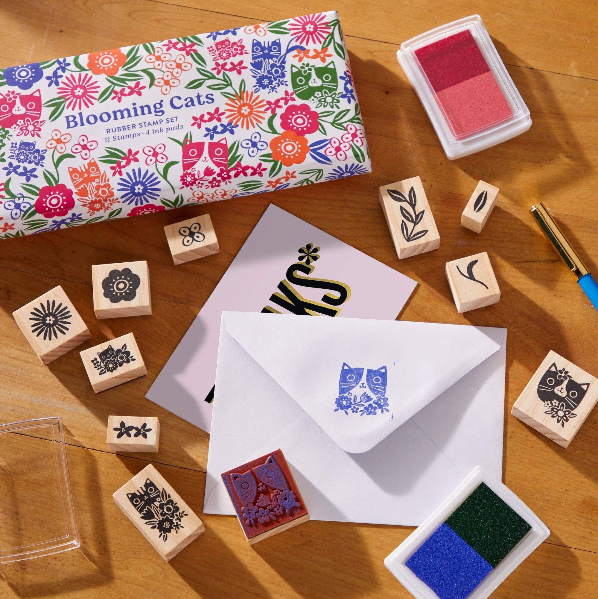 Blooming Cats Rubber Stamp Set - bubblegum market