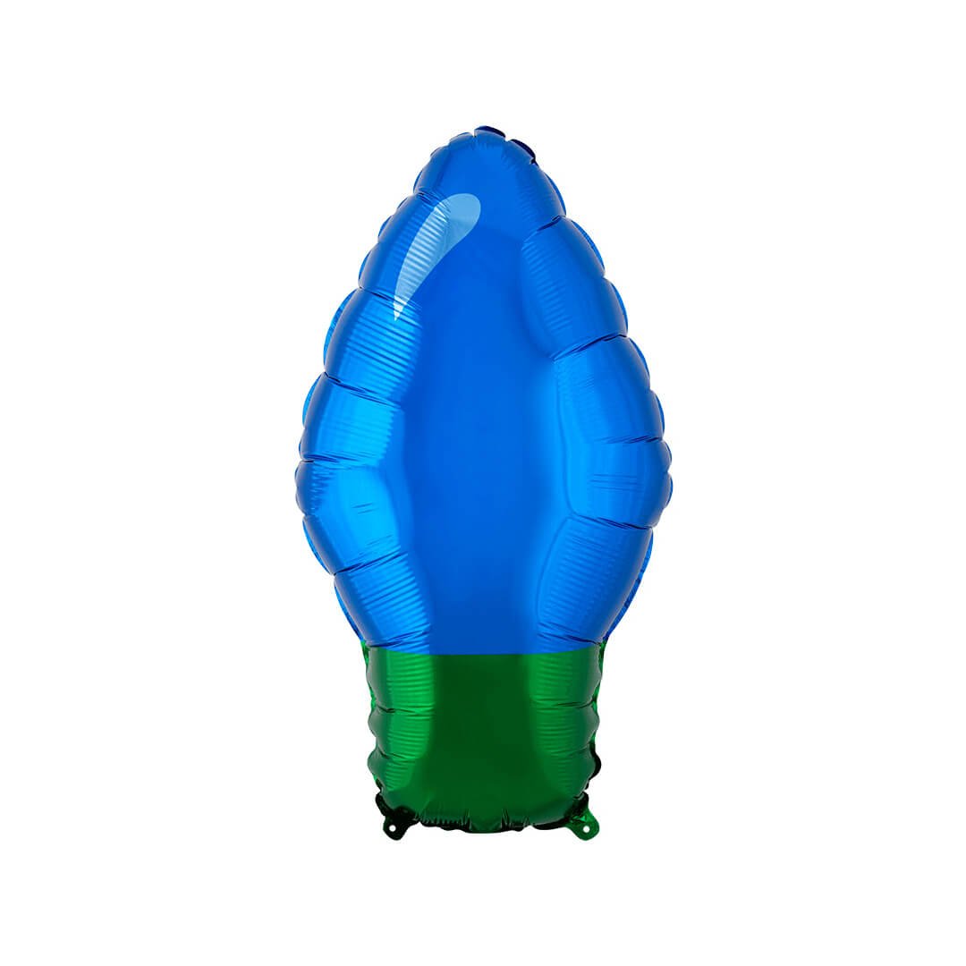 Blue Christmas Light Bulb Foil Balloon 22" - bubblegum market