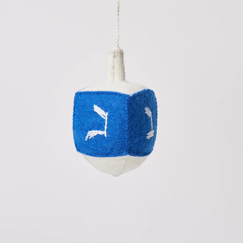 Blue Dreidel Felt Ornament 4.25" - bubblegum market