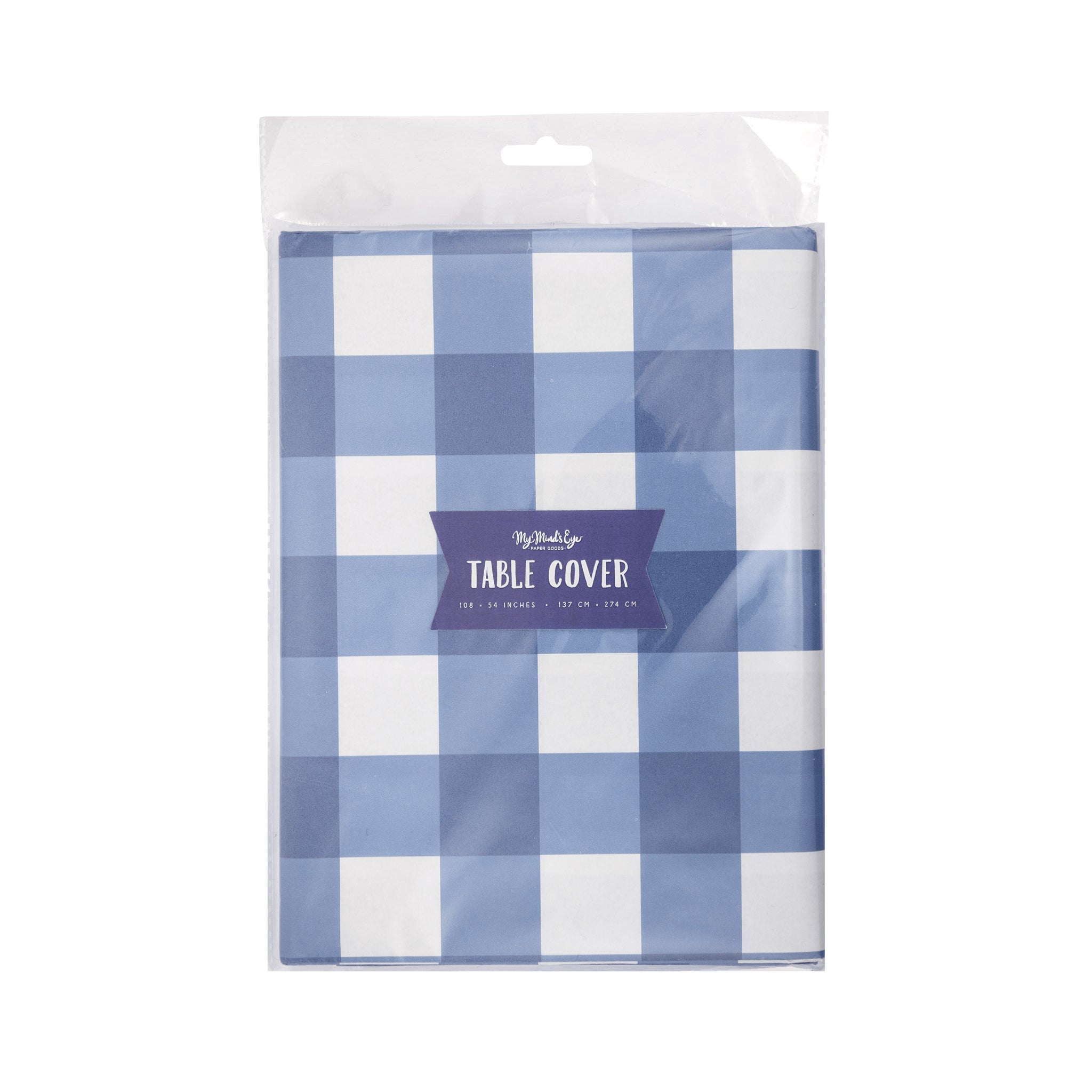 Blue Gingham Paper Table Cover - bubblegum market