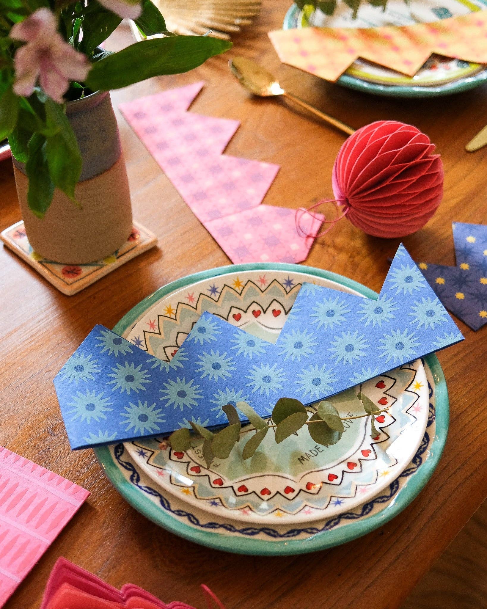 Blue & Green Paper Crowns - bubblegum market