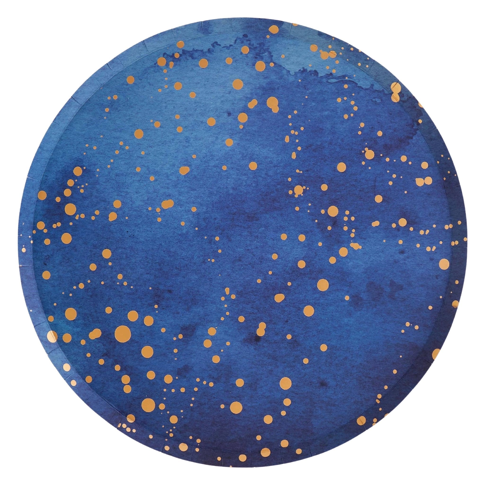 Blue Outer Space Paper Party Plates 10" - bubblegum market