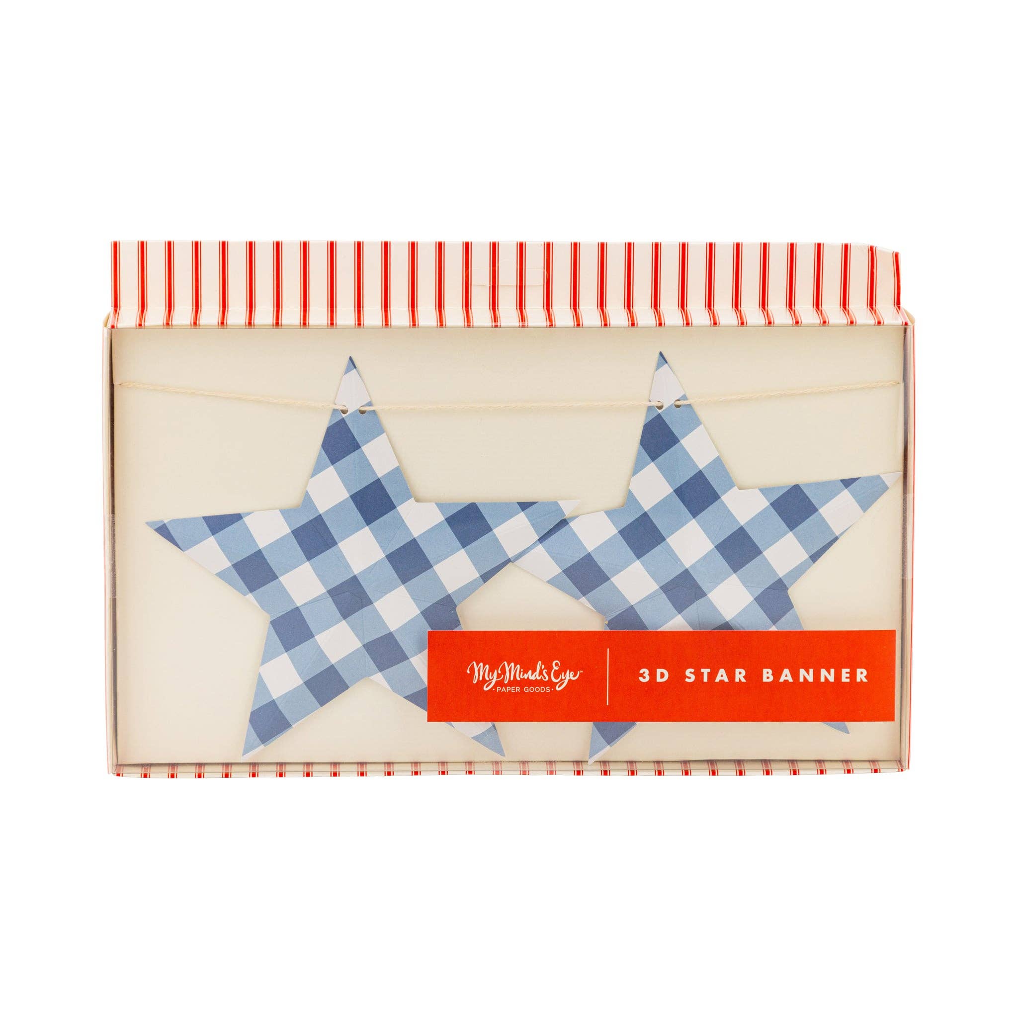 Blue Plaid Hanging Stars Banner - bubblegum market