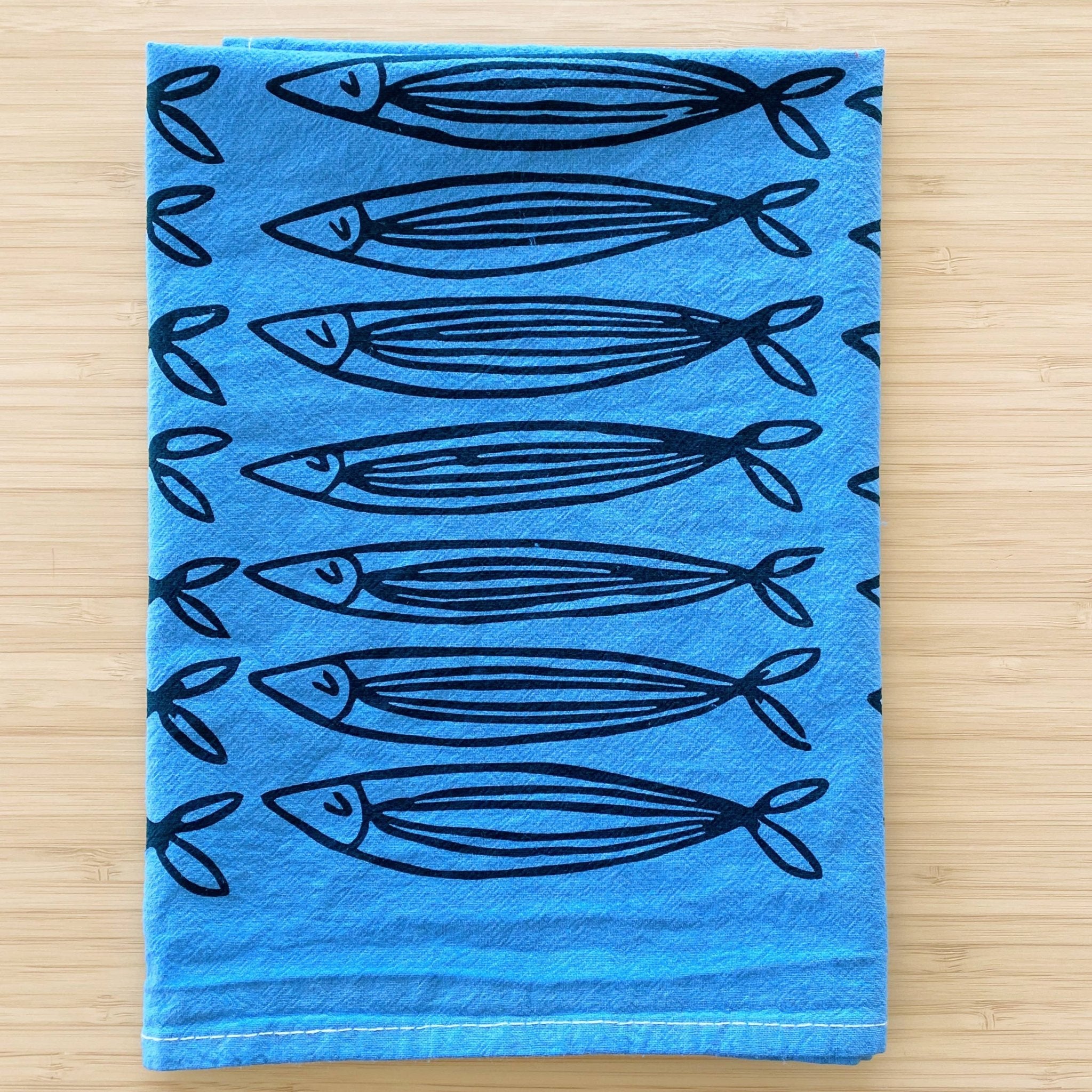 Blue Sardines Tea Towel - bubblegum market