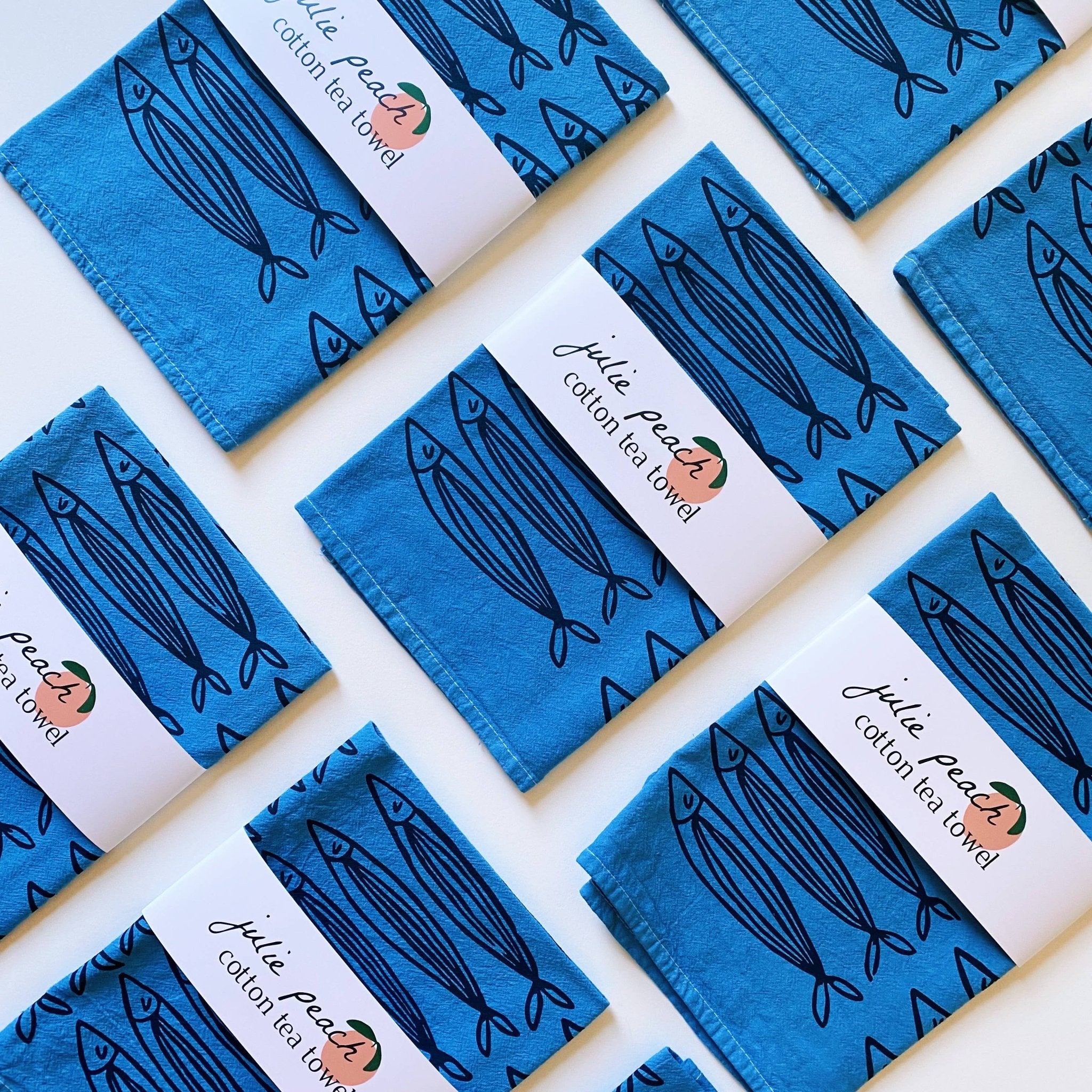 Blue Sardines Tea Towel - bubblegum market