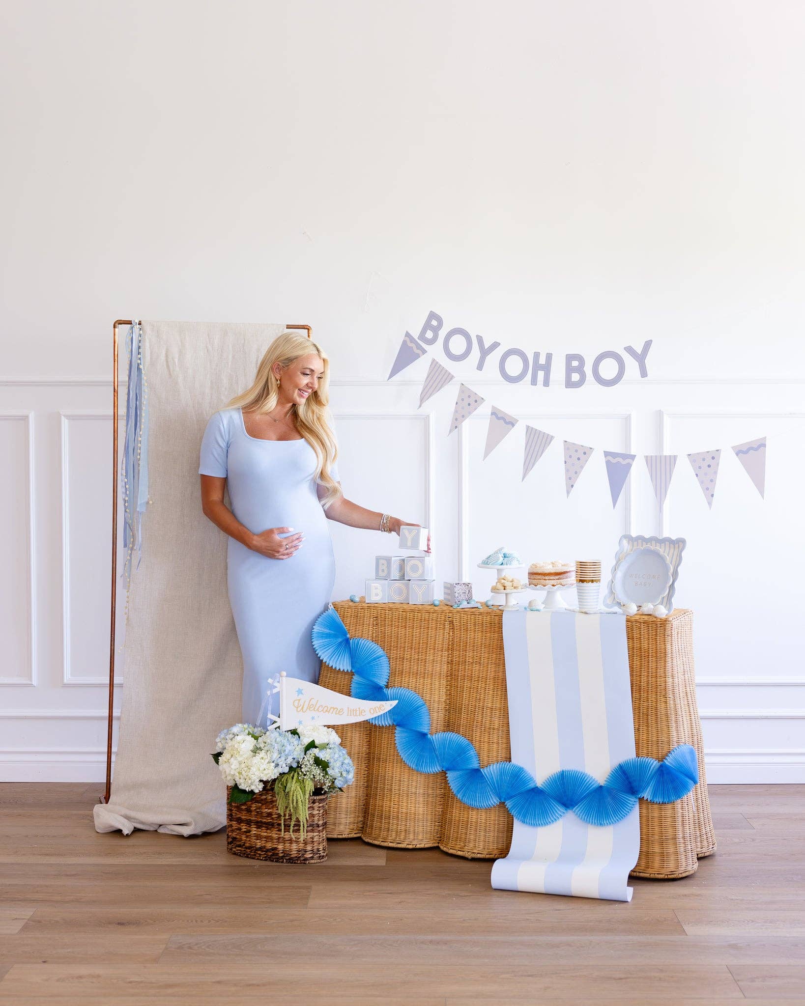 Blue Tissue Paper Bunting Banner - bubblegum market