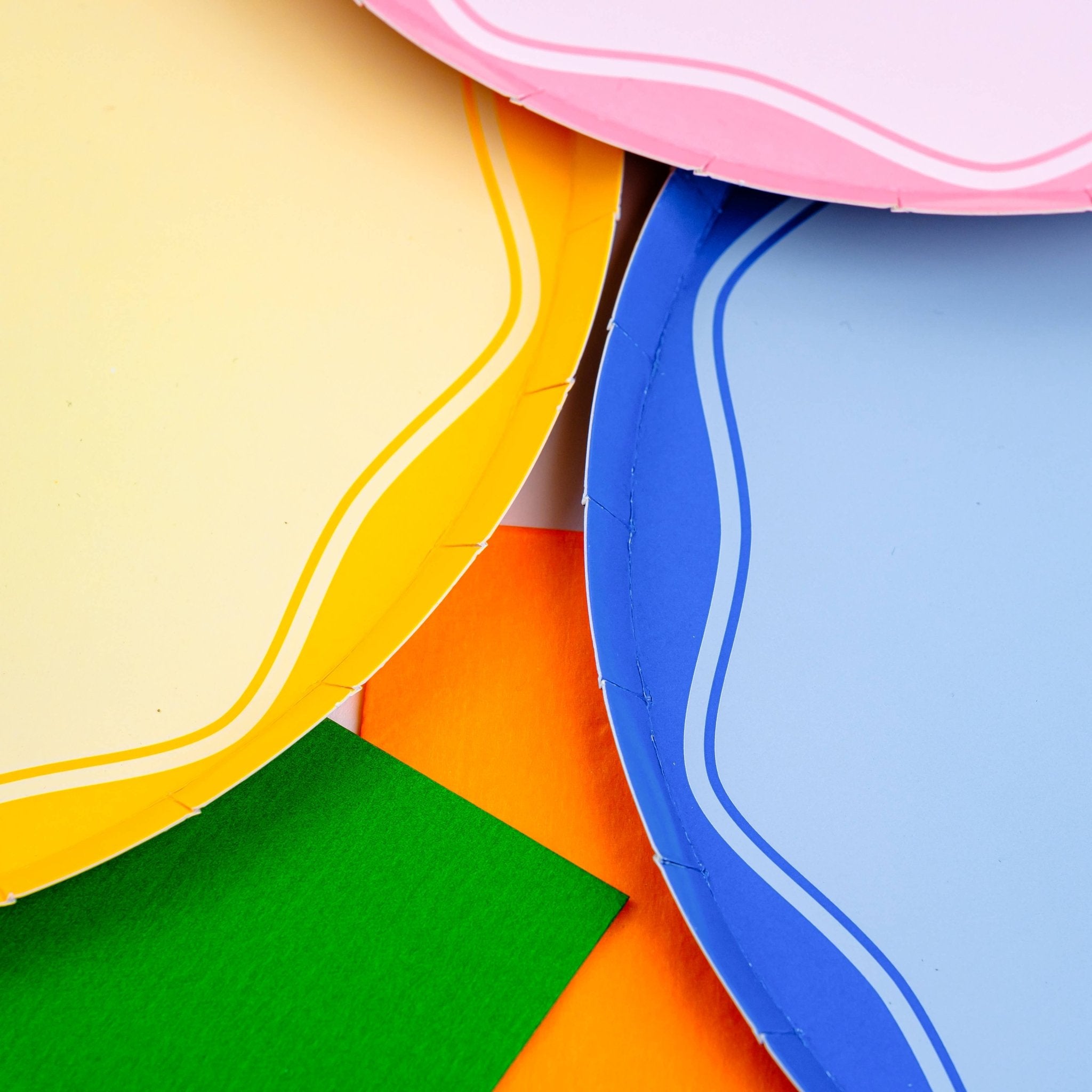 Blue Wave Color Block Paper Dinner Plates 10.5" - bubblegum market