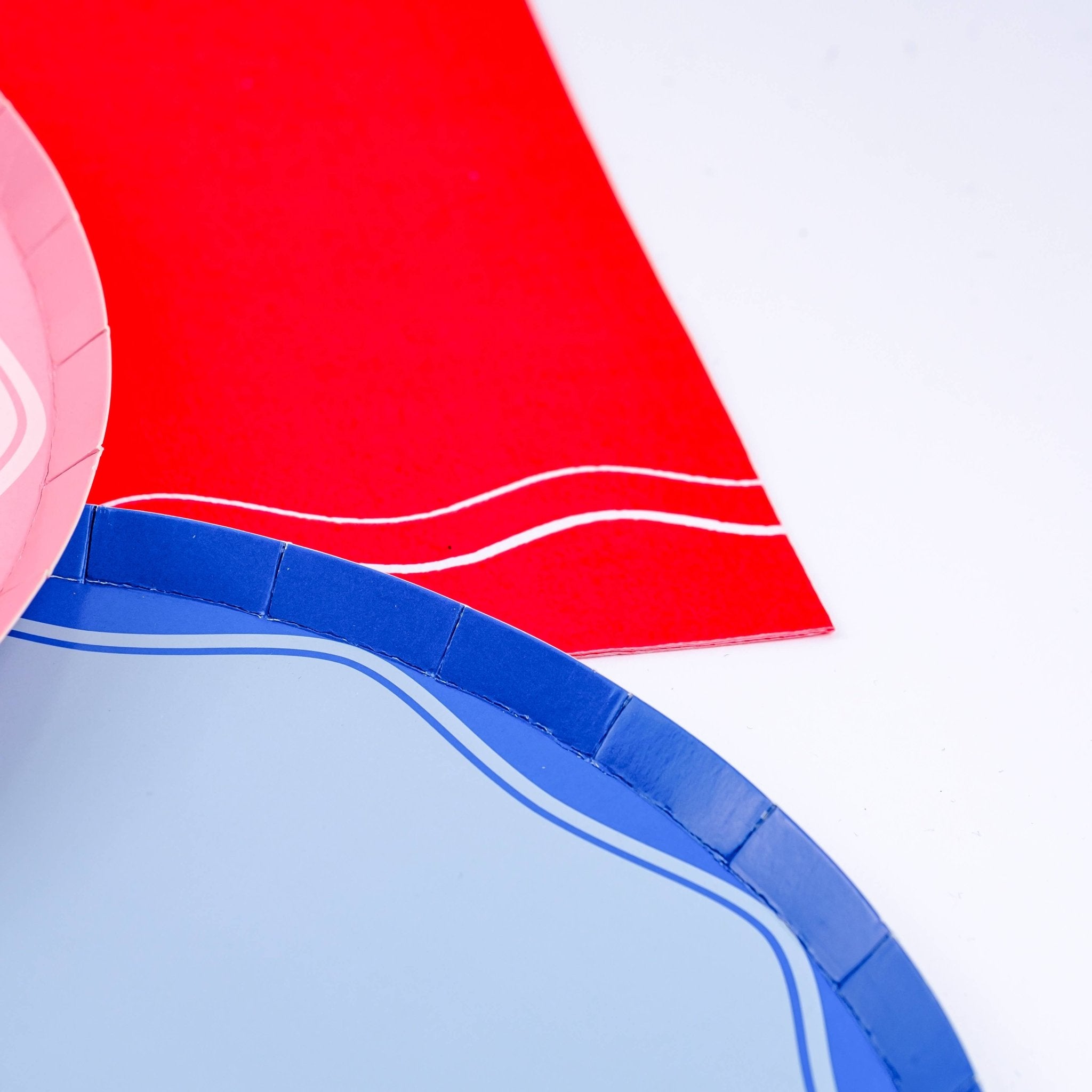 Blue Wave Color Block Paper Dinner Plates 10.5" - bubblegum market