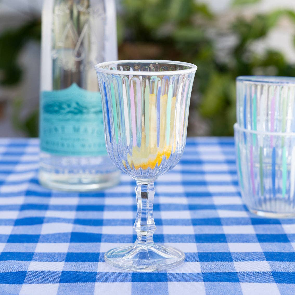 Blue & White Fabric Gingham Tablecloth - bubblegum market