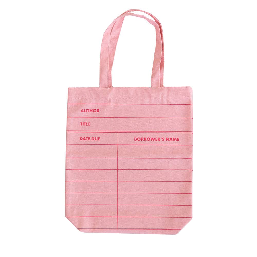 Book Club Library Card Tote Bag - bubblegum market