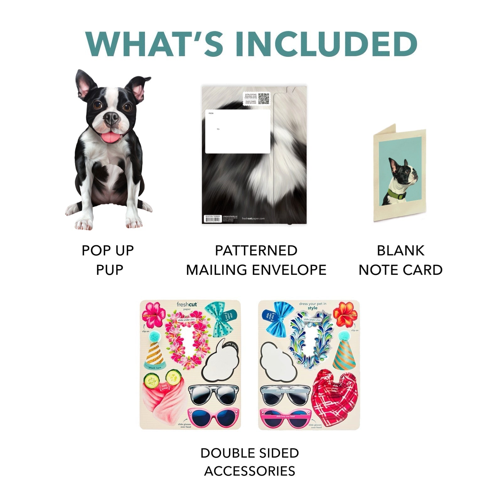Boston Terrier Pop - Up Pet Card - bubblegum market