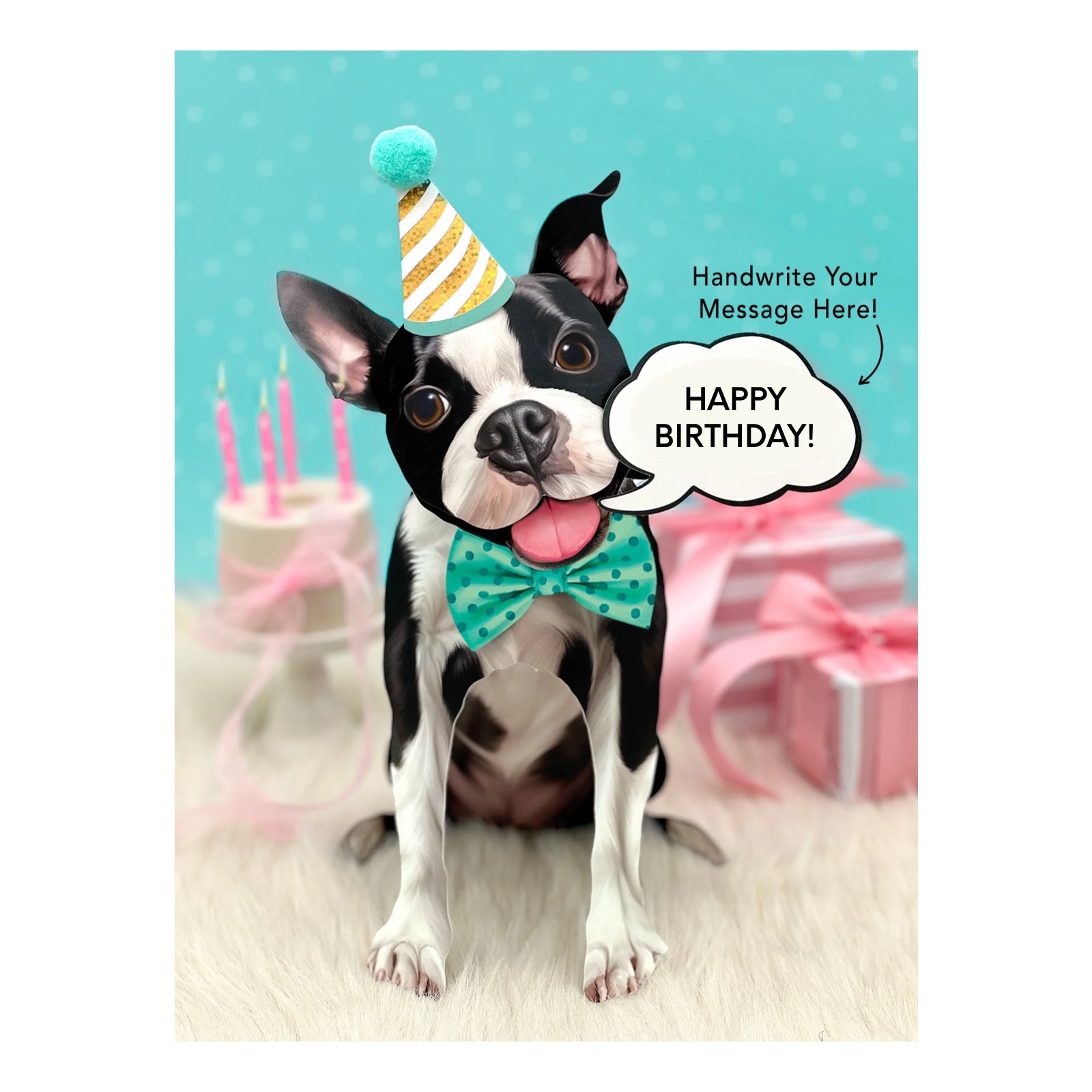 Boston Terrier Pop - Up Pet Card - bubblegum market