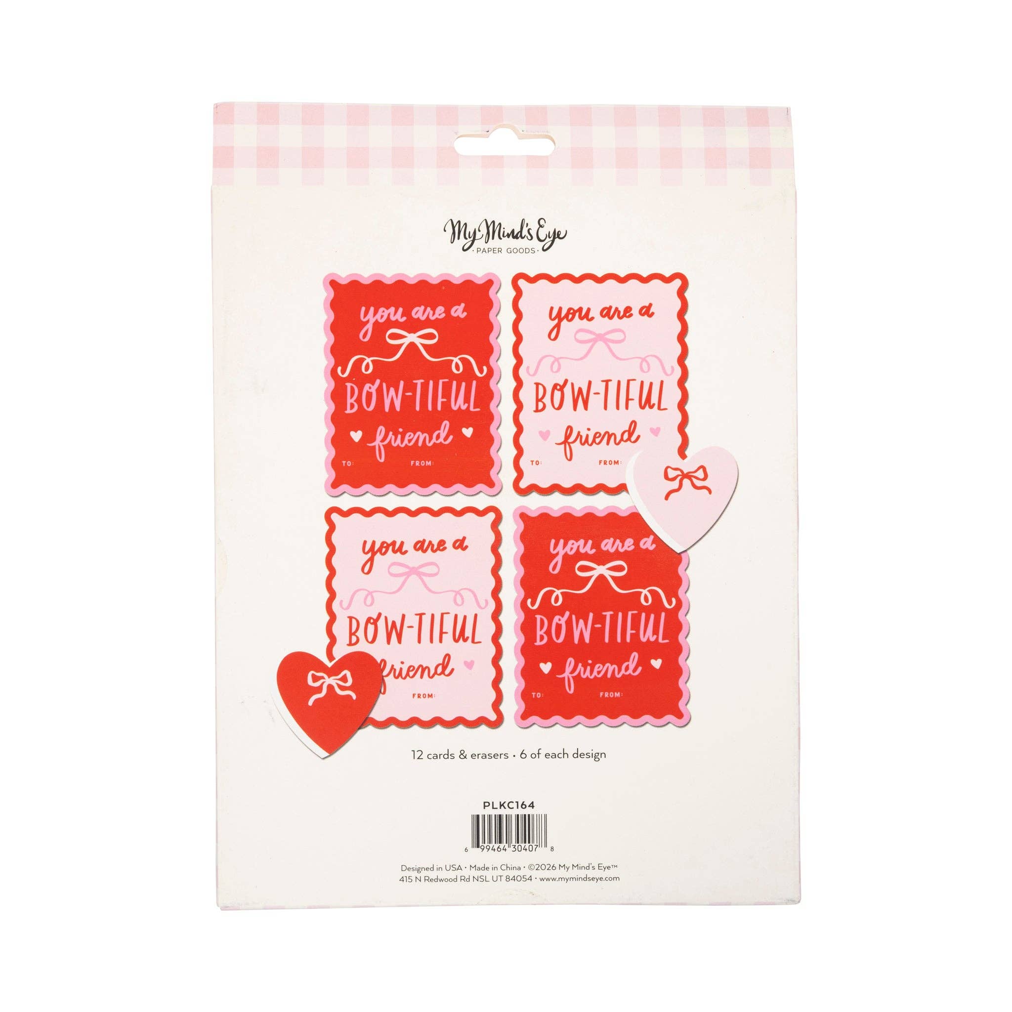 Bows Valentine's Cards and Eraser Set (12 ct) - bubblegum market