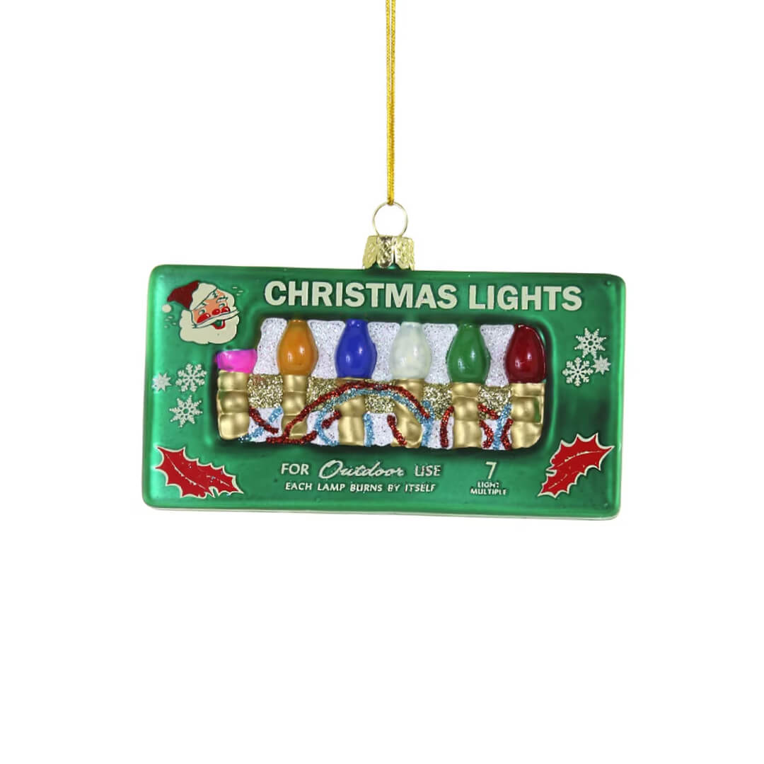 Box of Vintage Christmas Lights Ornament 4" - bubblegum market
