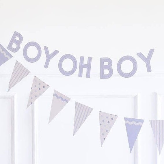 "BOY OH BOY" Baby Blue Banner Set - bubblegum market