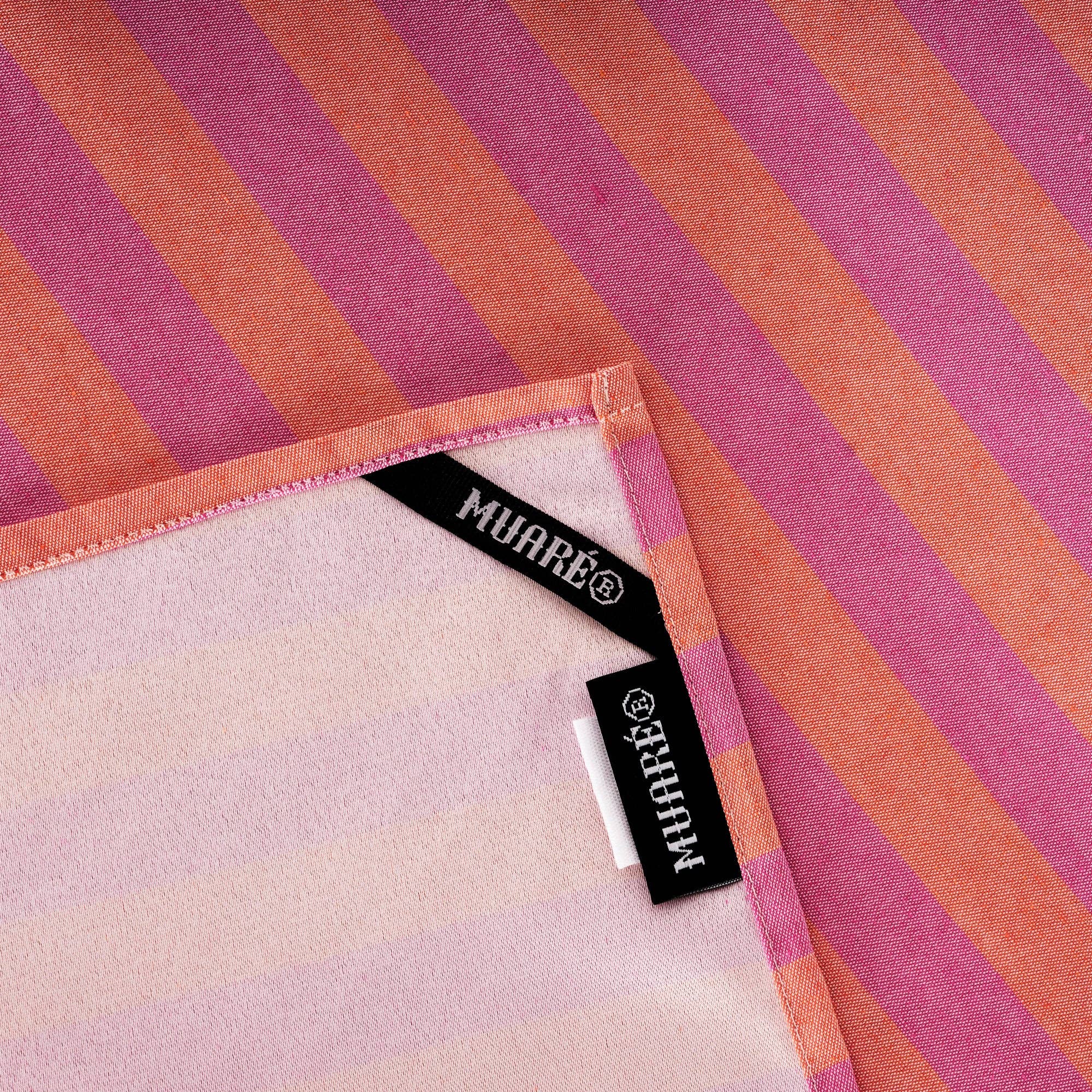 Bright Pink / Coral Striped Kitchen Towel - bubblegum market