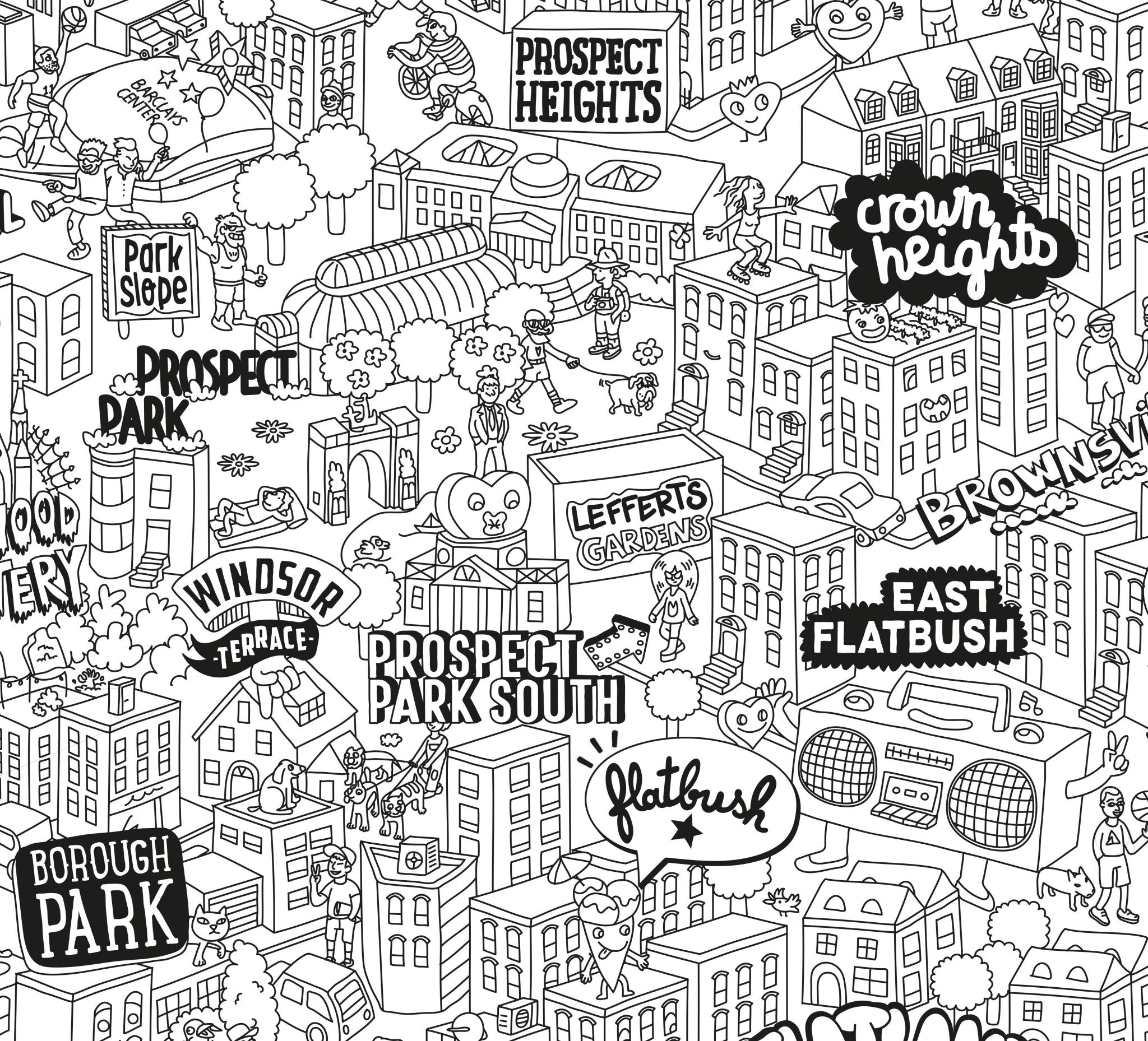 Brooklyn Giant Coloring Poster - bubblegum market
