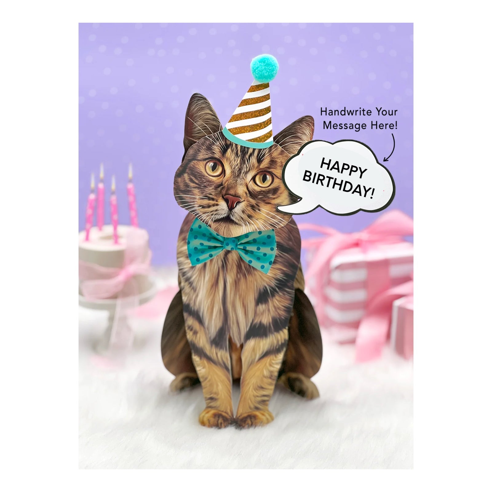 Brown Tabby Pop - Up Pet Card - bubblegum market
