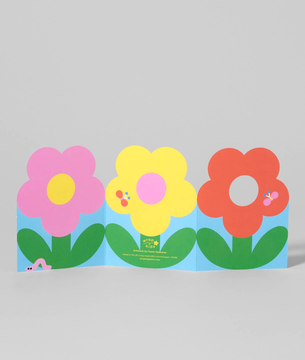 Bug & Flower Fold Out Birthday Card - bubblegum market