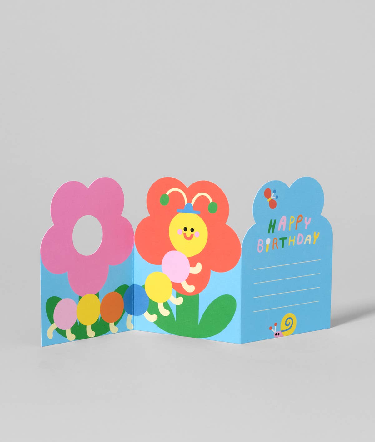 Bug & Flower Fold Out Birthday Card - bubblegum market