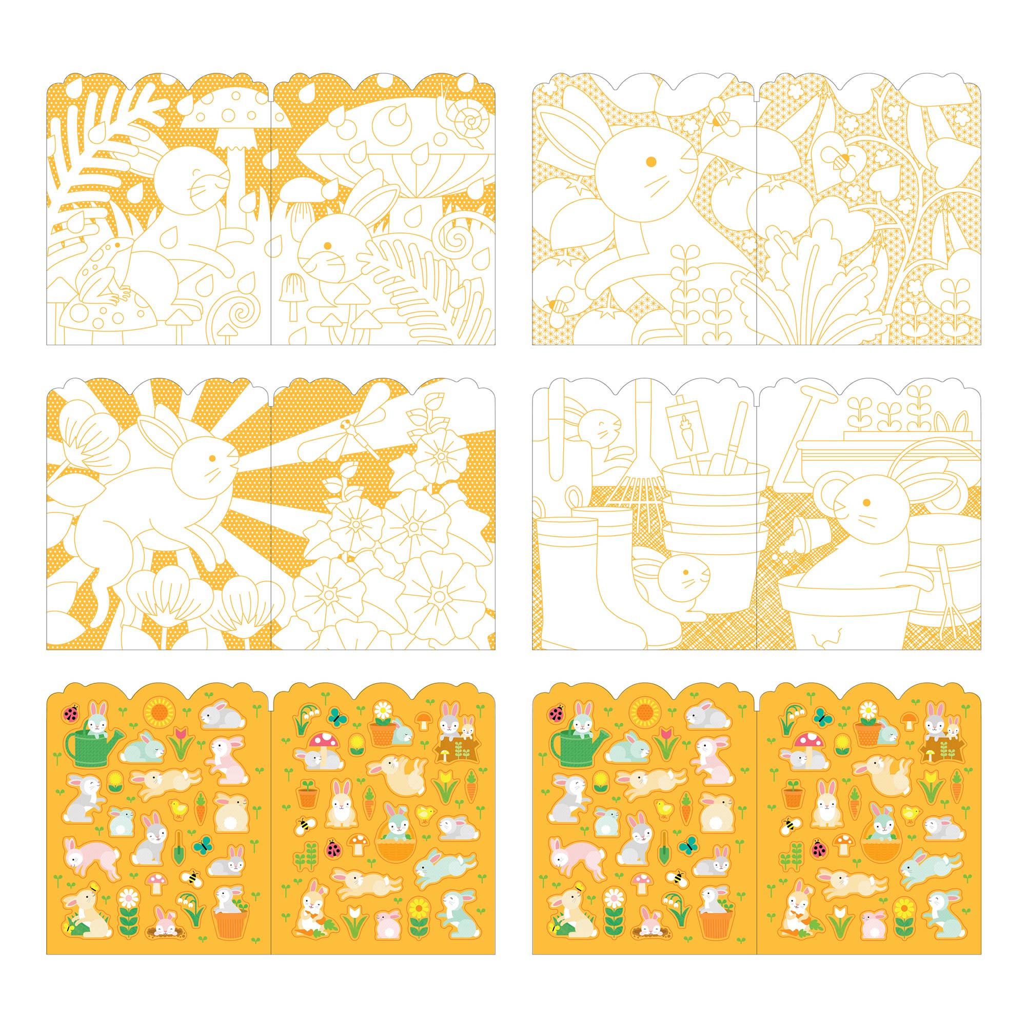 Bunnies Coloring Book + Stickers - bubblegum market