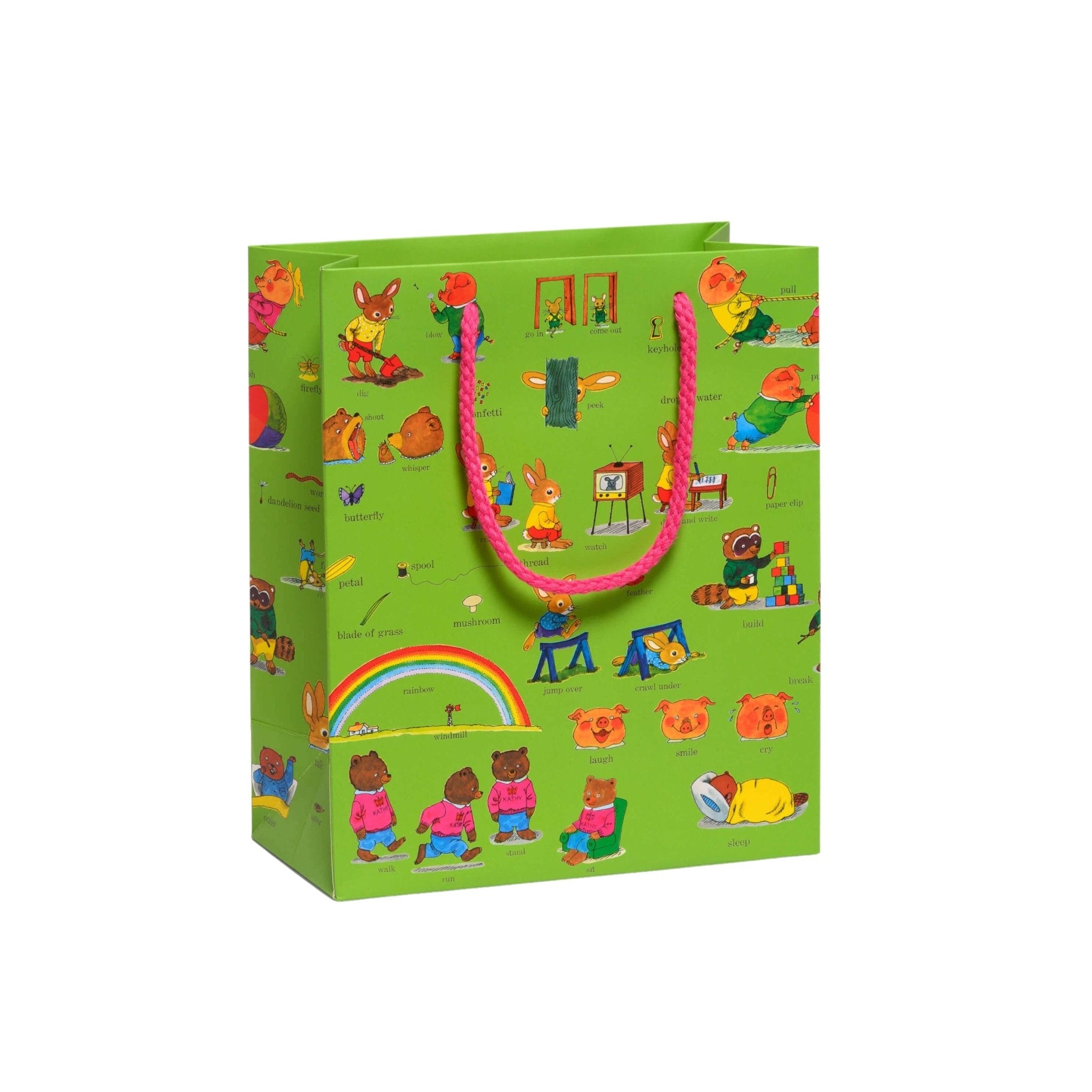 Busytown Best Words Medium Gift Bag - bubblegum market
