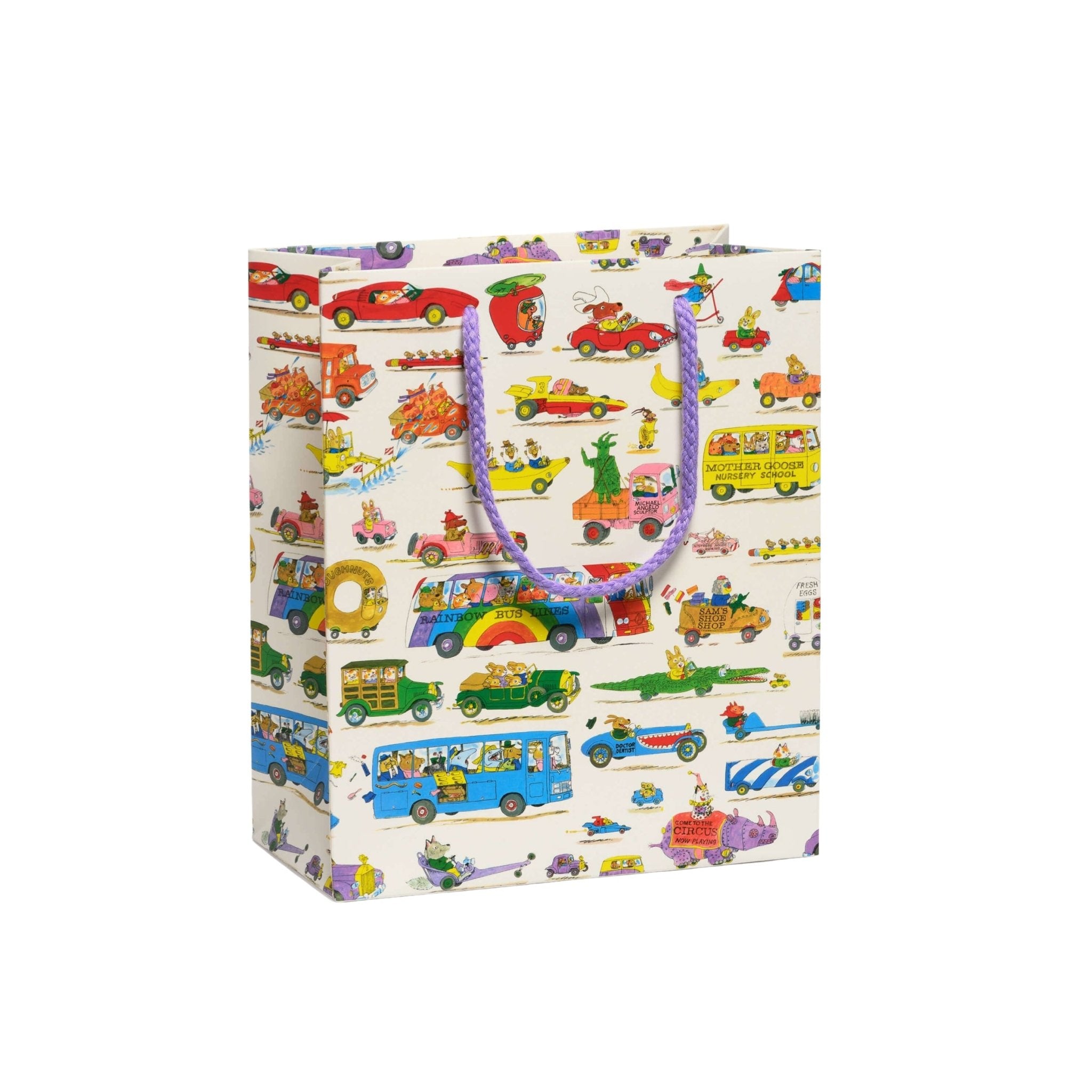 Busytown Cars Medium Gift Bag - bubblegum market