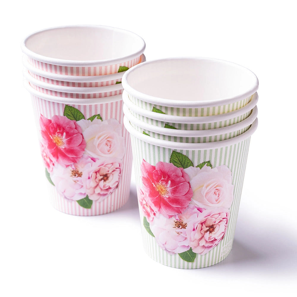 A Very English Rose Paper Party Cups