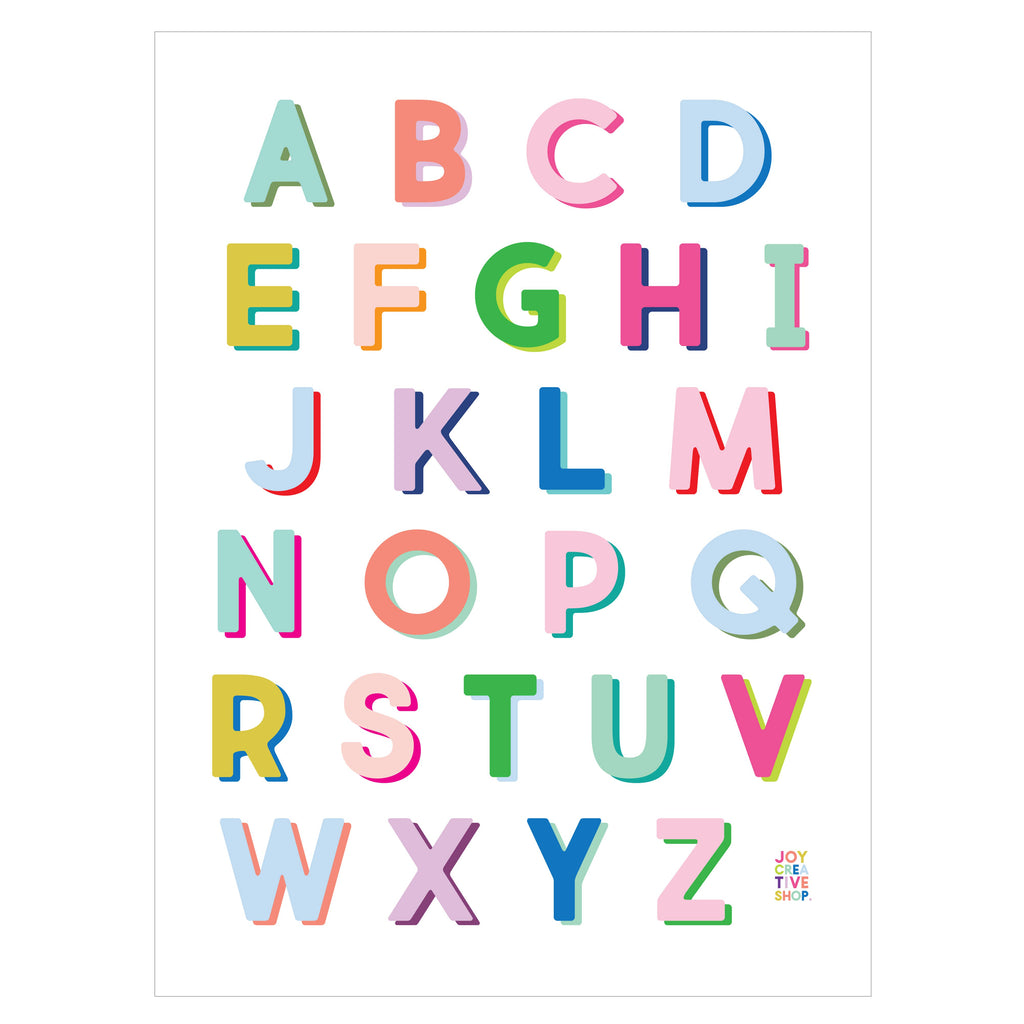 Vinyl Alphabet Sticker Sheet: Bright