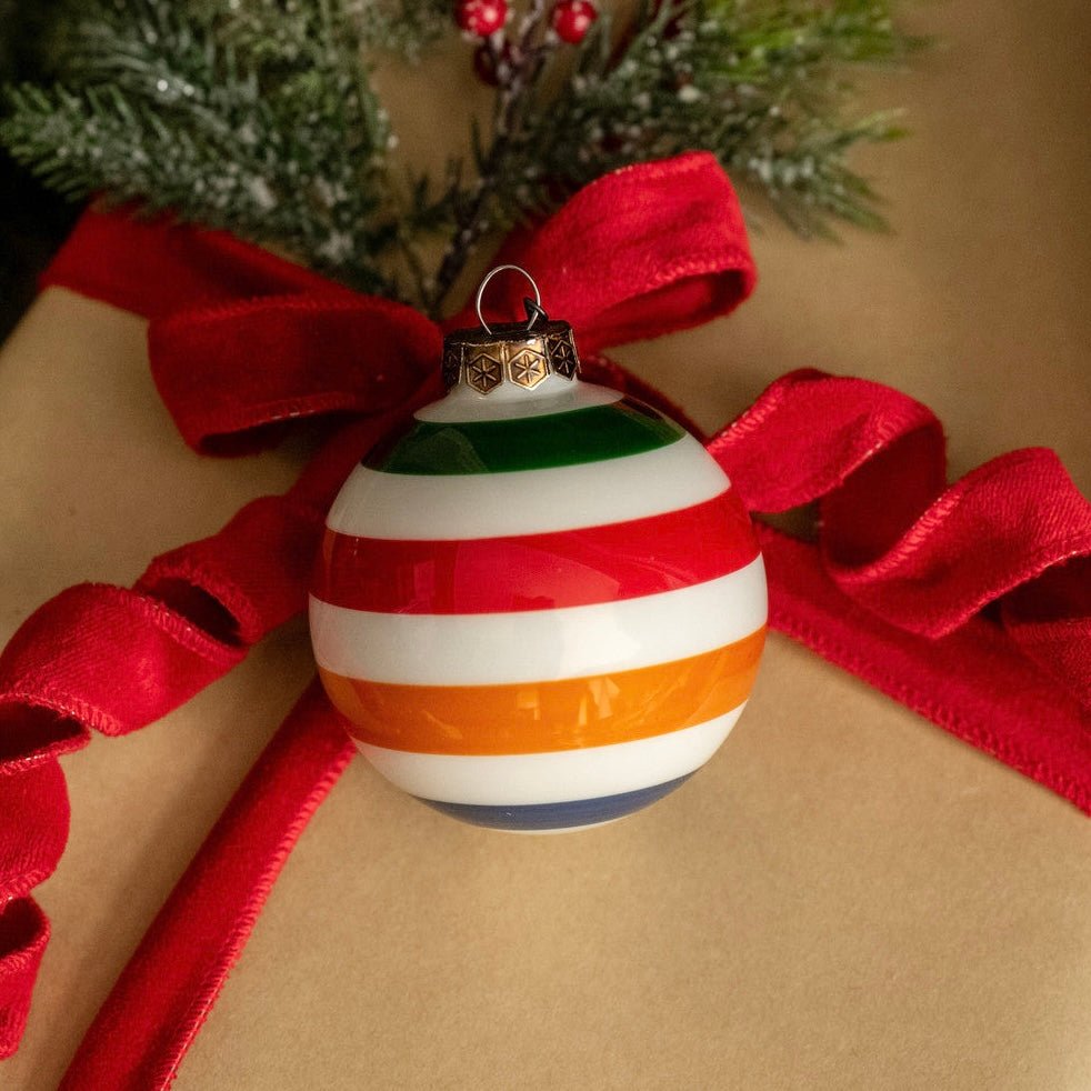 Cabin Stripe Bauble Ornament 3.25" - bubblegum market