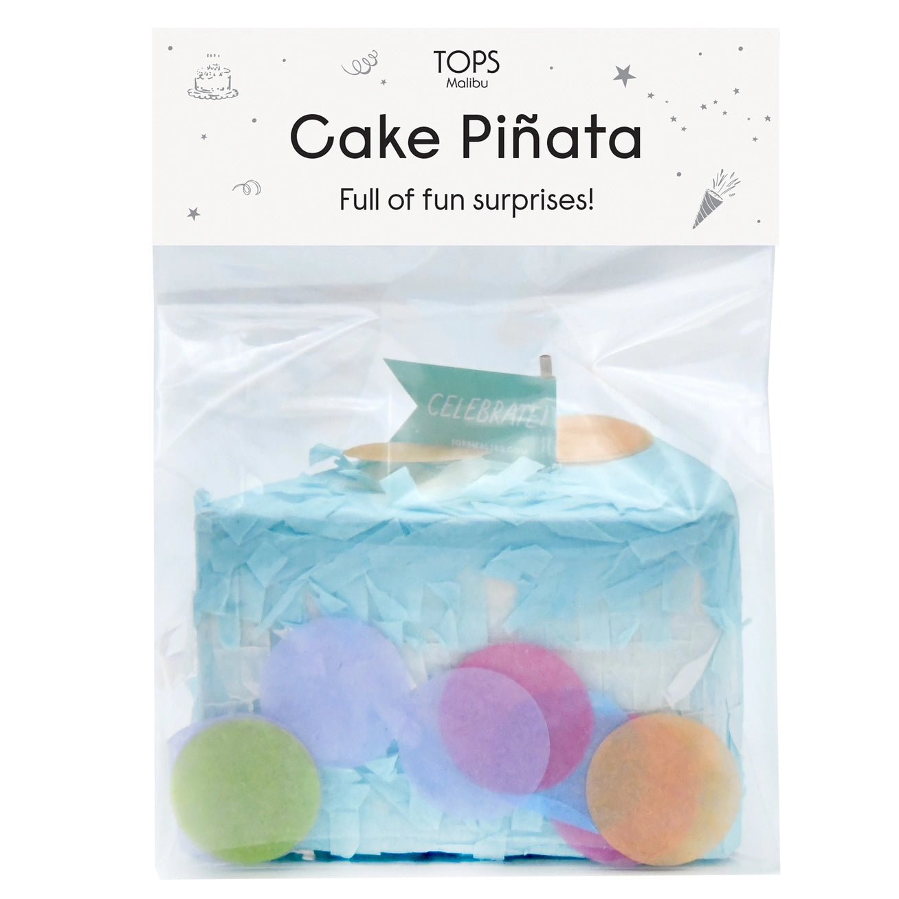 Cake Slice Piñata in a Bag - bubblegum market