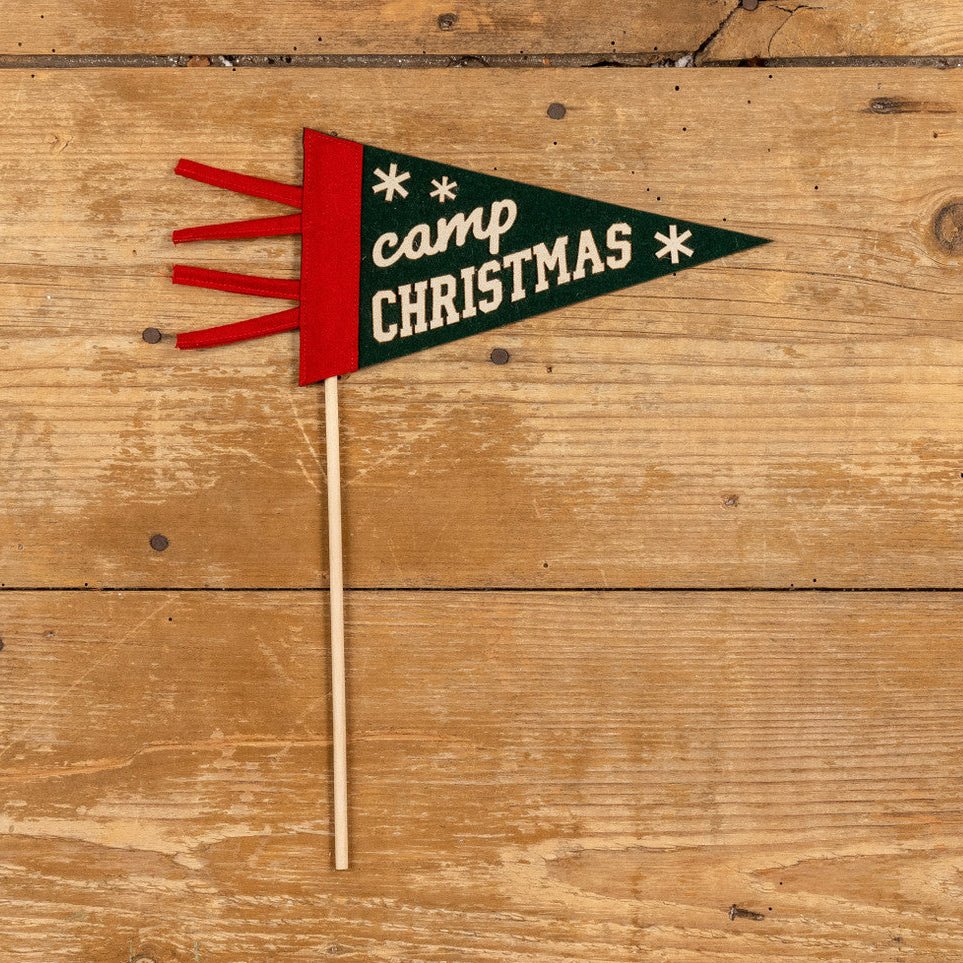 CAMP CHRISTMAS Mini Pennant 8" - bubblegum market