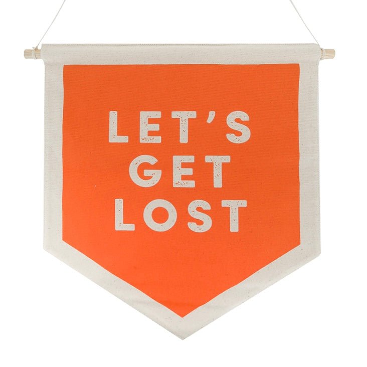 Camp Explorer "LET'S GET LOST" Canvas Banner - bubblegum market