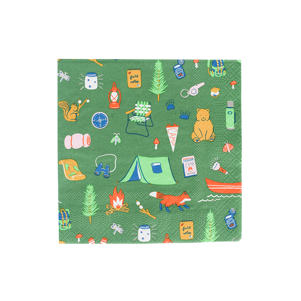 Camp Explorer Patterned Petite Napkins - bubblegum market