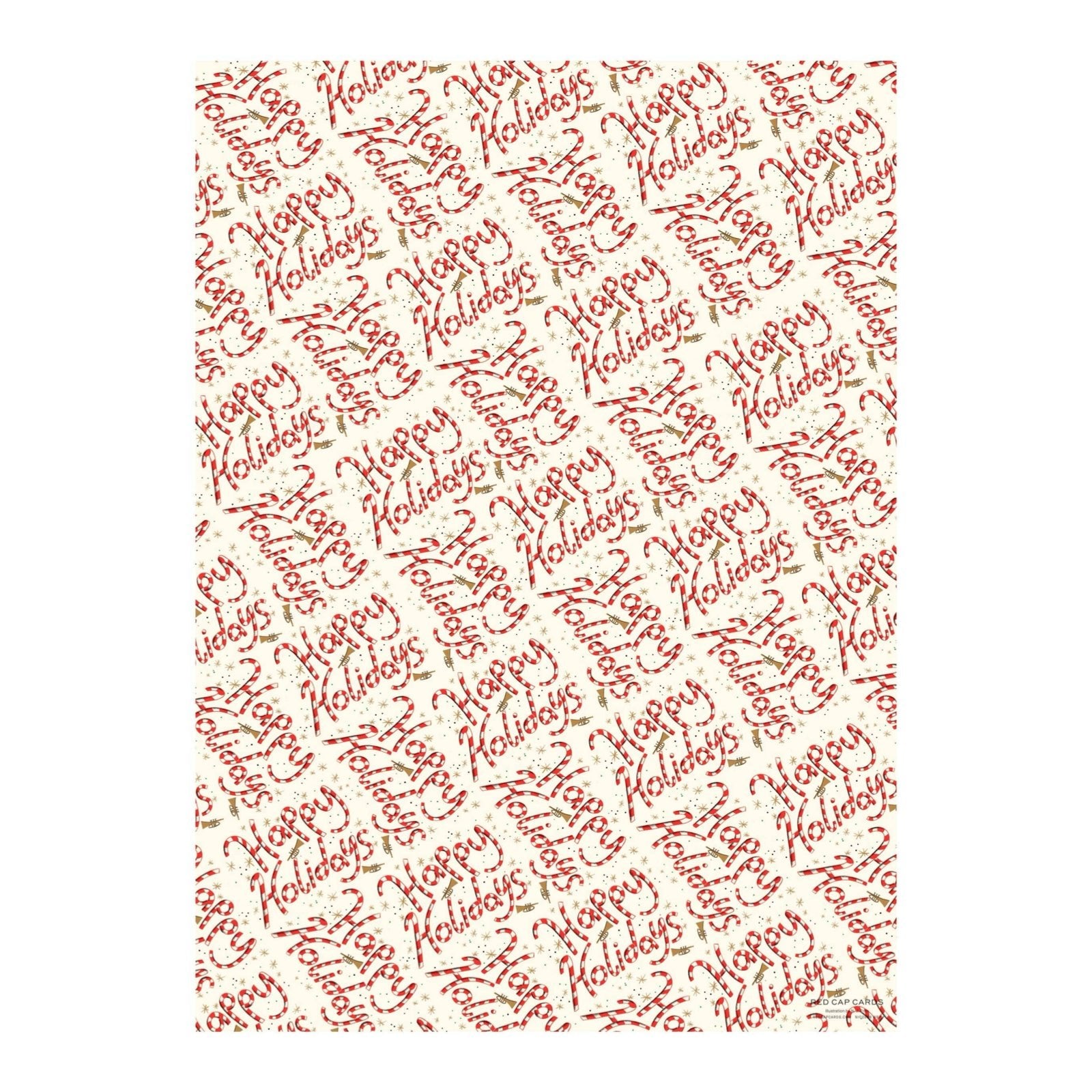 Candy Cane Holiday Gift Wrap Sheets (Roll of 3) - bubblegum market