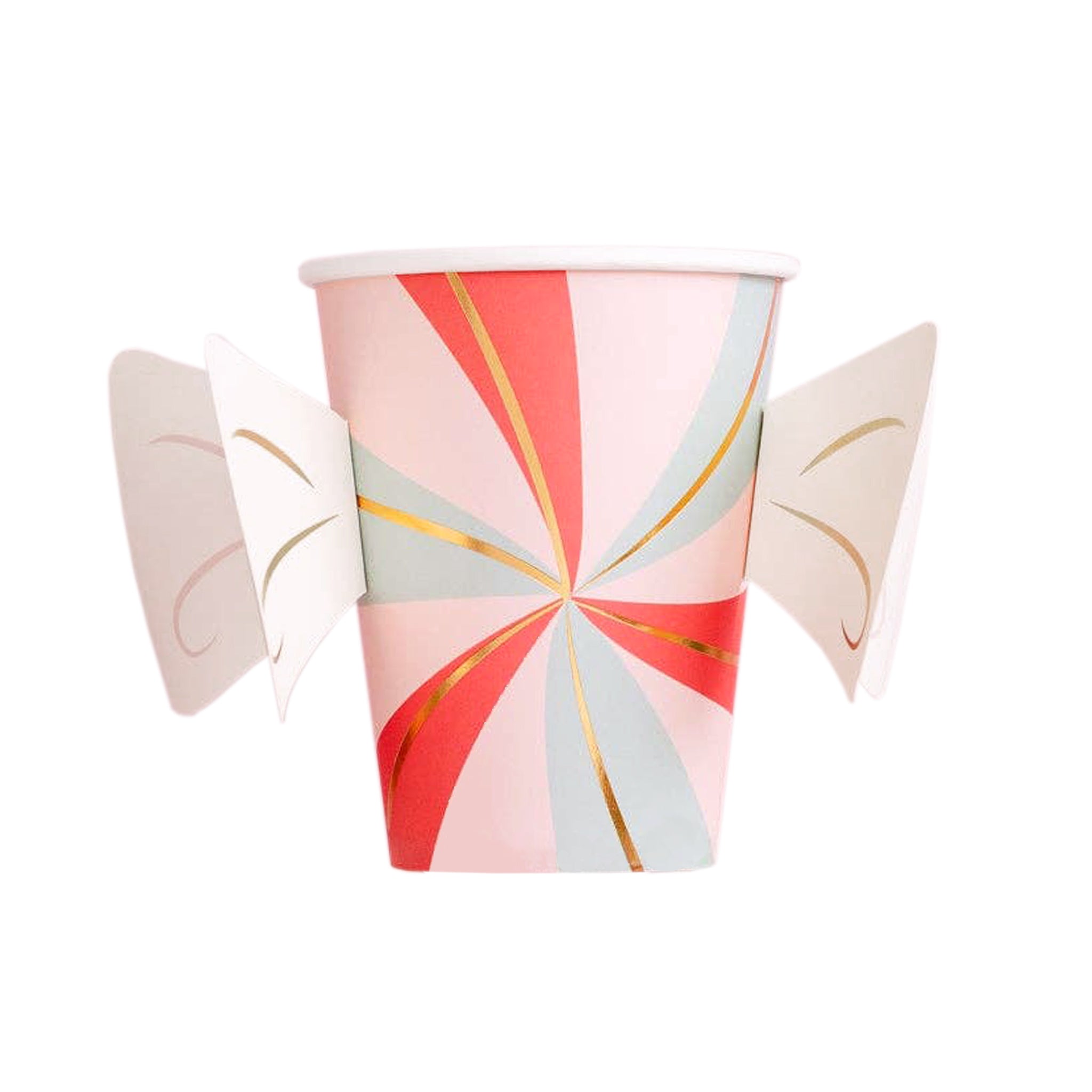 Candy Cane Lane Handled Paper Party Cups - bubblegum market