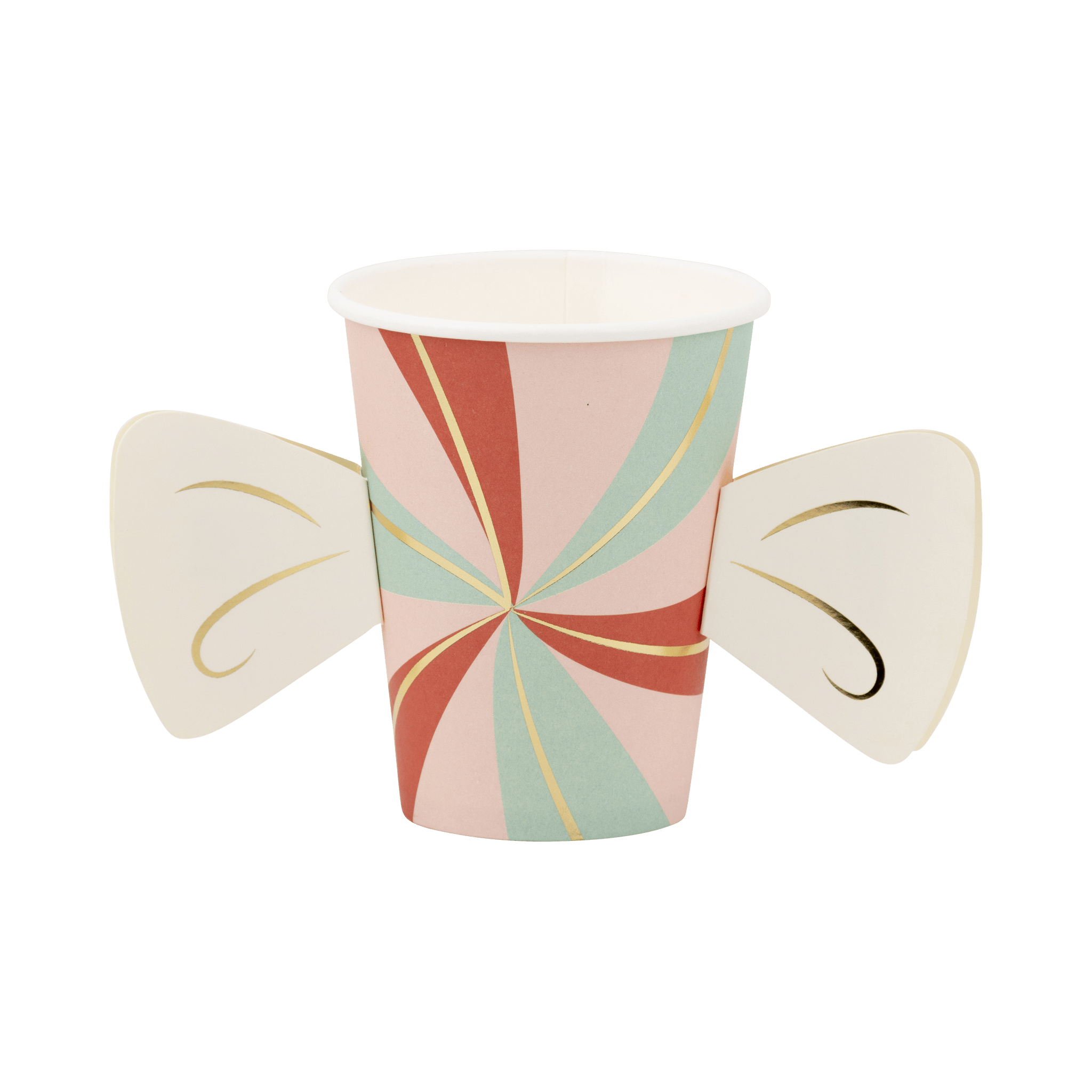 Candy Cane Lane Handled Paper Party Cups - bubblegum market