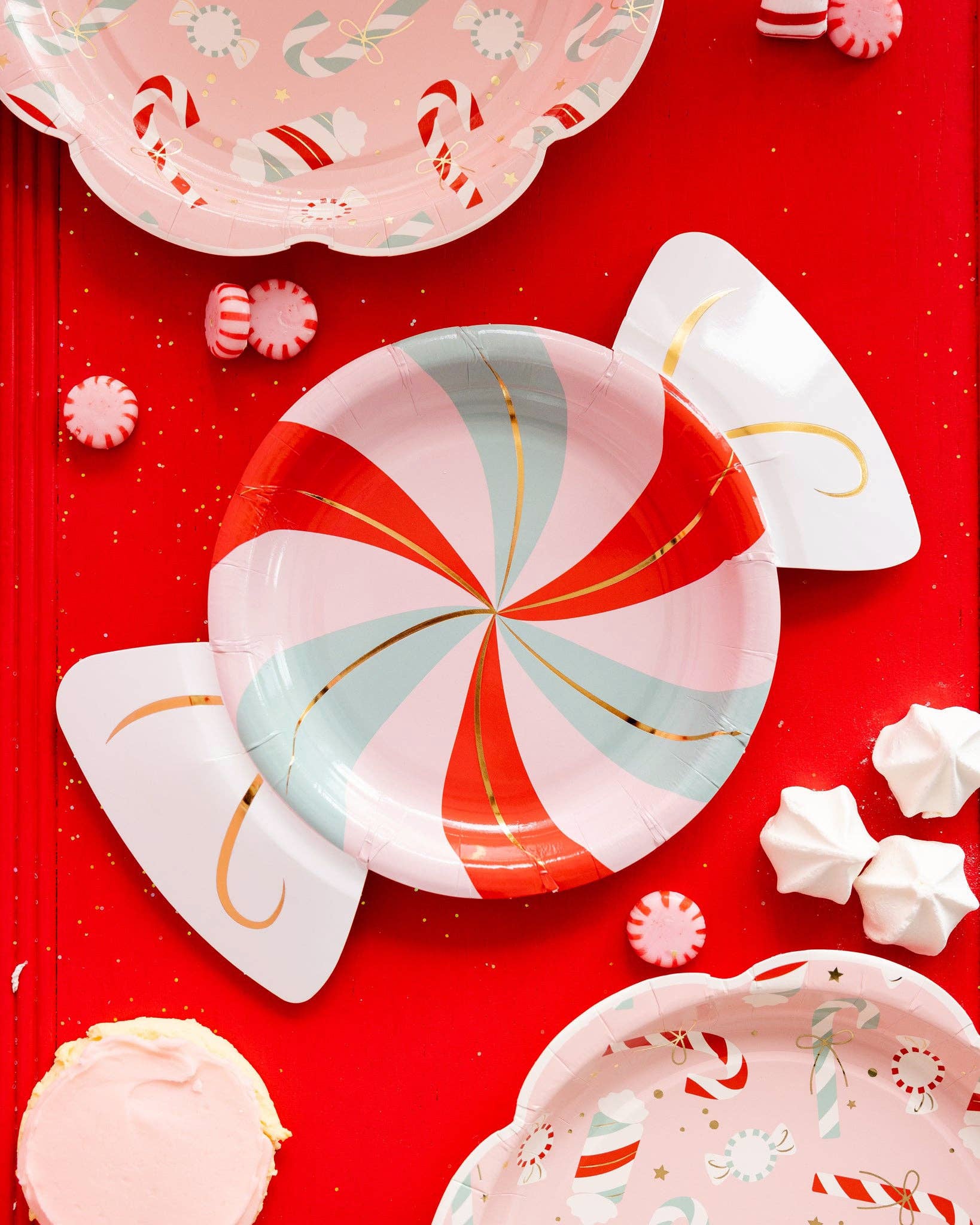 Candy Cane Lane Holiday Plates 11" - bubblegum market
