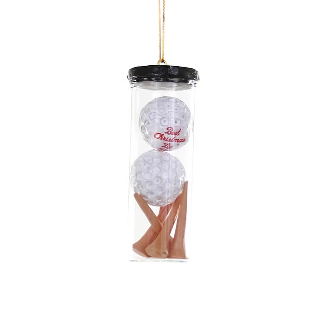Canister of Golf Balls & Tees Ornament 3.5" - bubblegum market