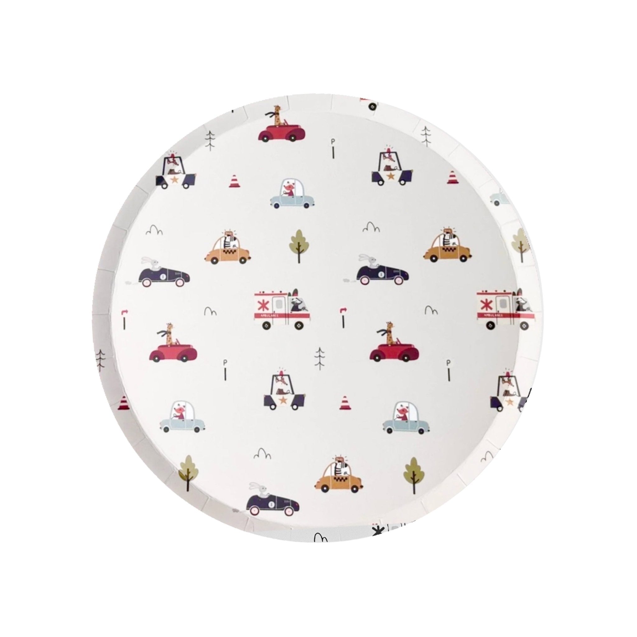 Car Party Paper Plates 7" - bubblegum market