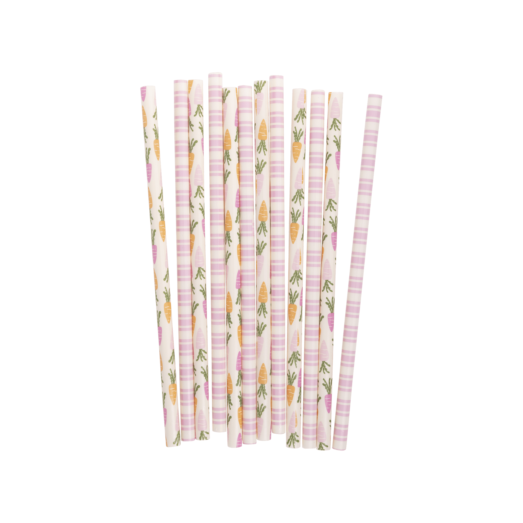 Carrots & Stripes Reusable Easter Straws - bubblegum market