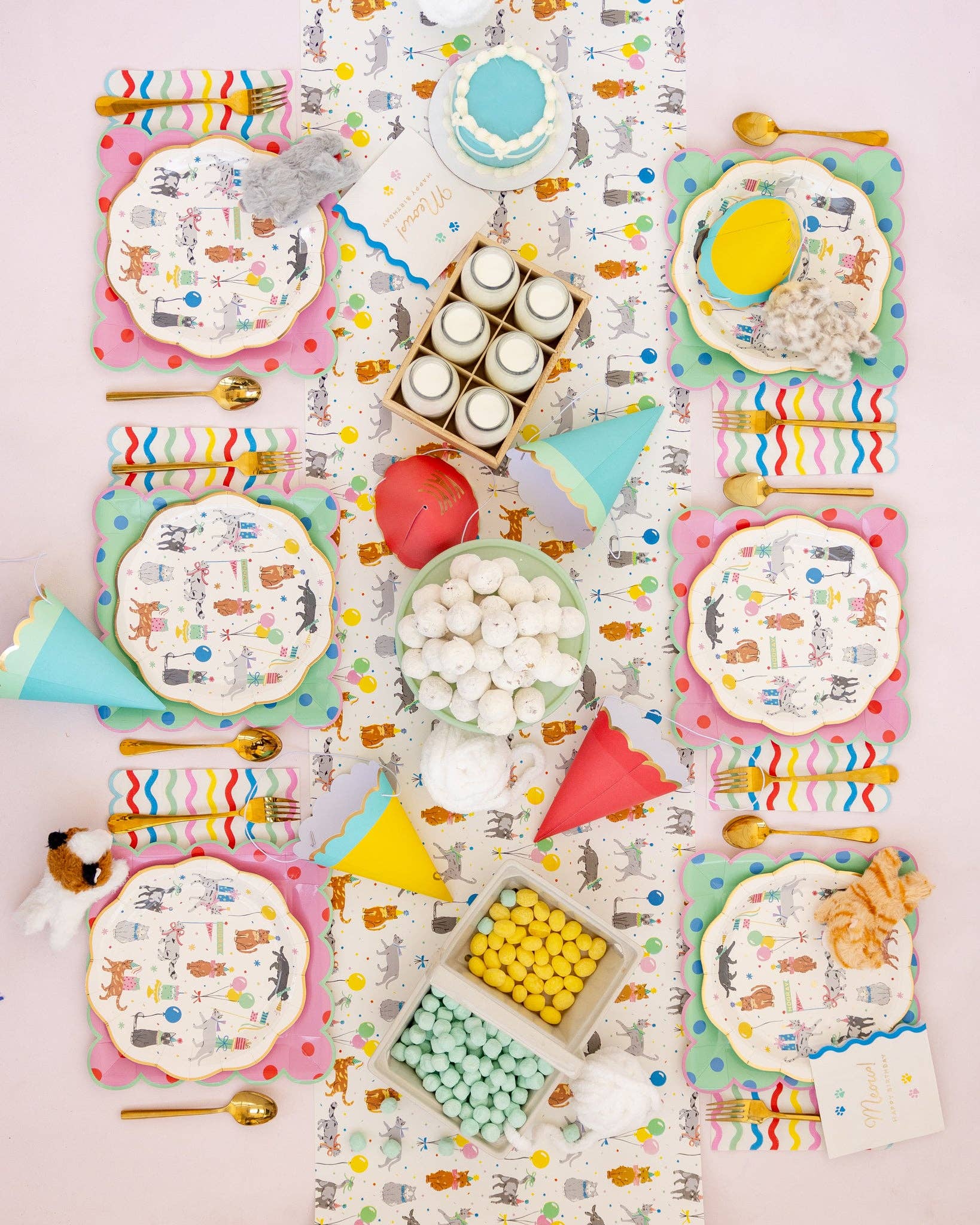 Cat Party Table Runner - bubblegum market