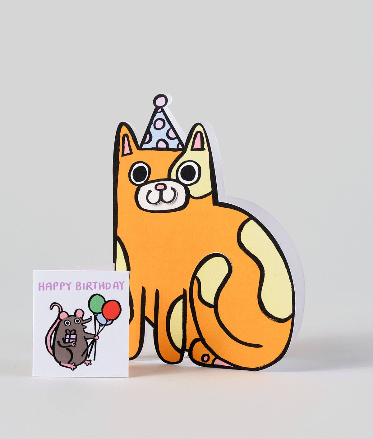 Cat with Mini Card Kid's Birthday Card - bubblegum market