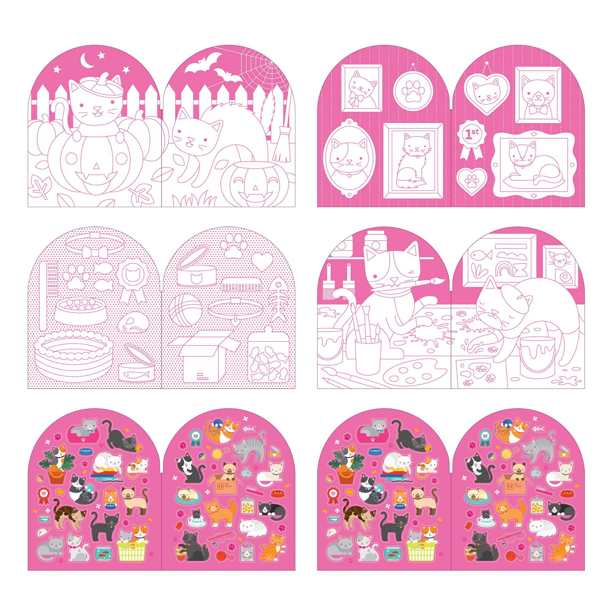 Cats Coloring Book + Stickers - bubblegum market