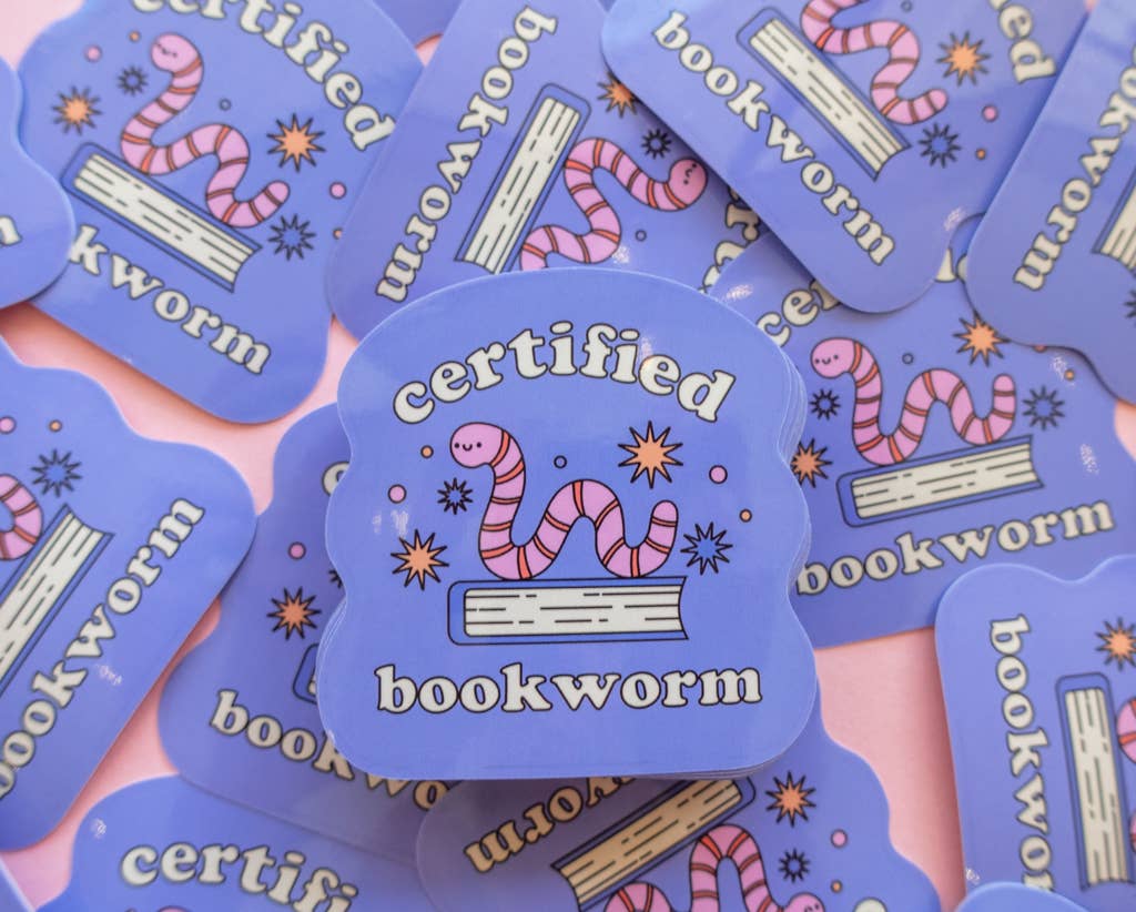 Certified Bookworm Sticker - bubblegum market