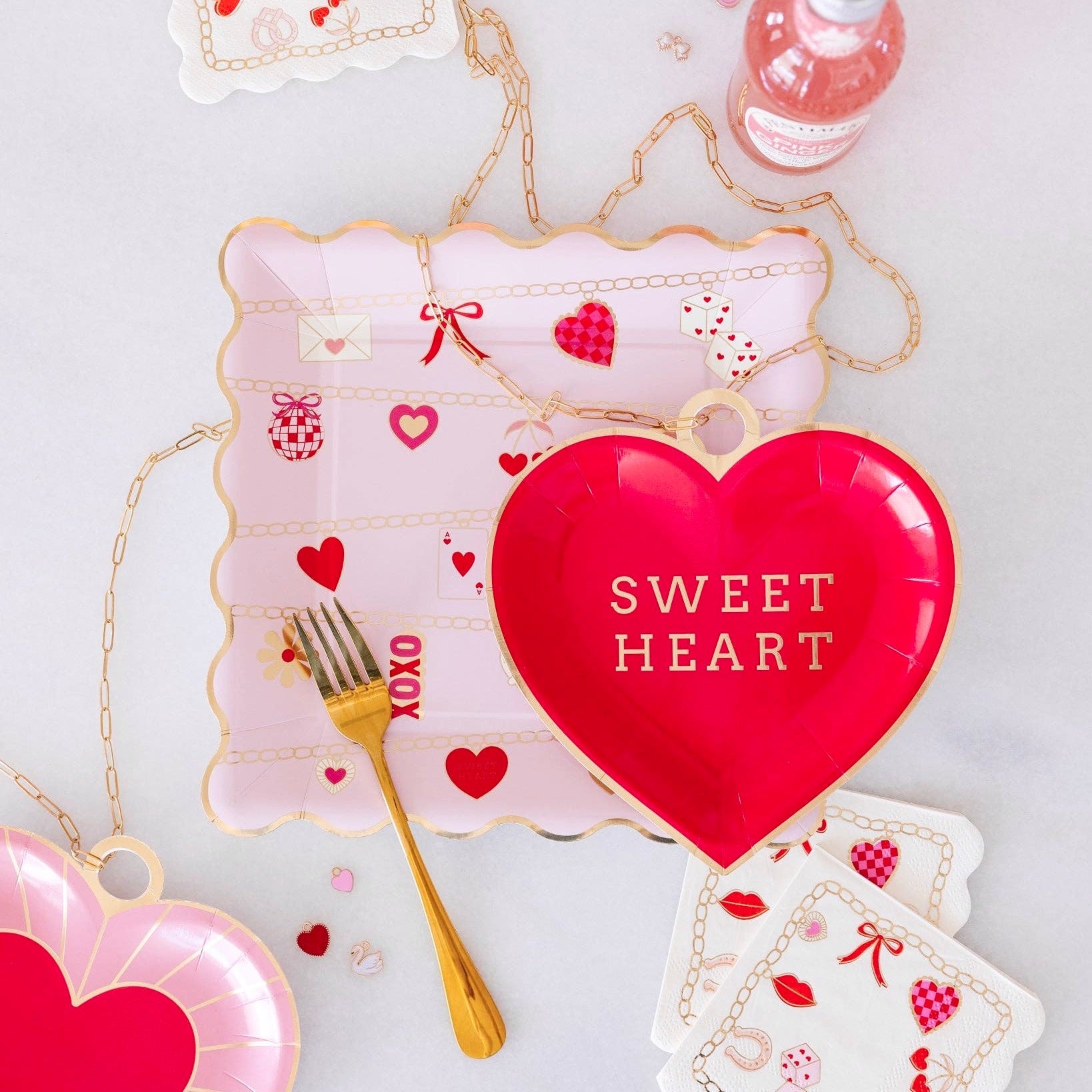 CHARMED Valentines Cocktail Napkins - bubblegum market