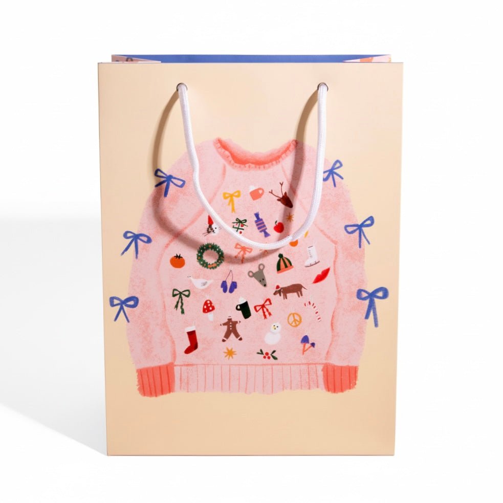 CHARMING SWEATER Large Gift Bag - bubblegum market