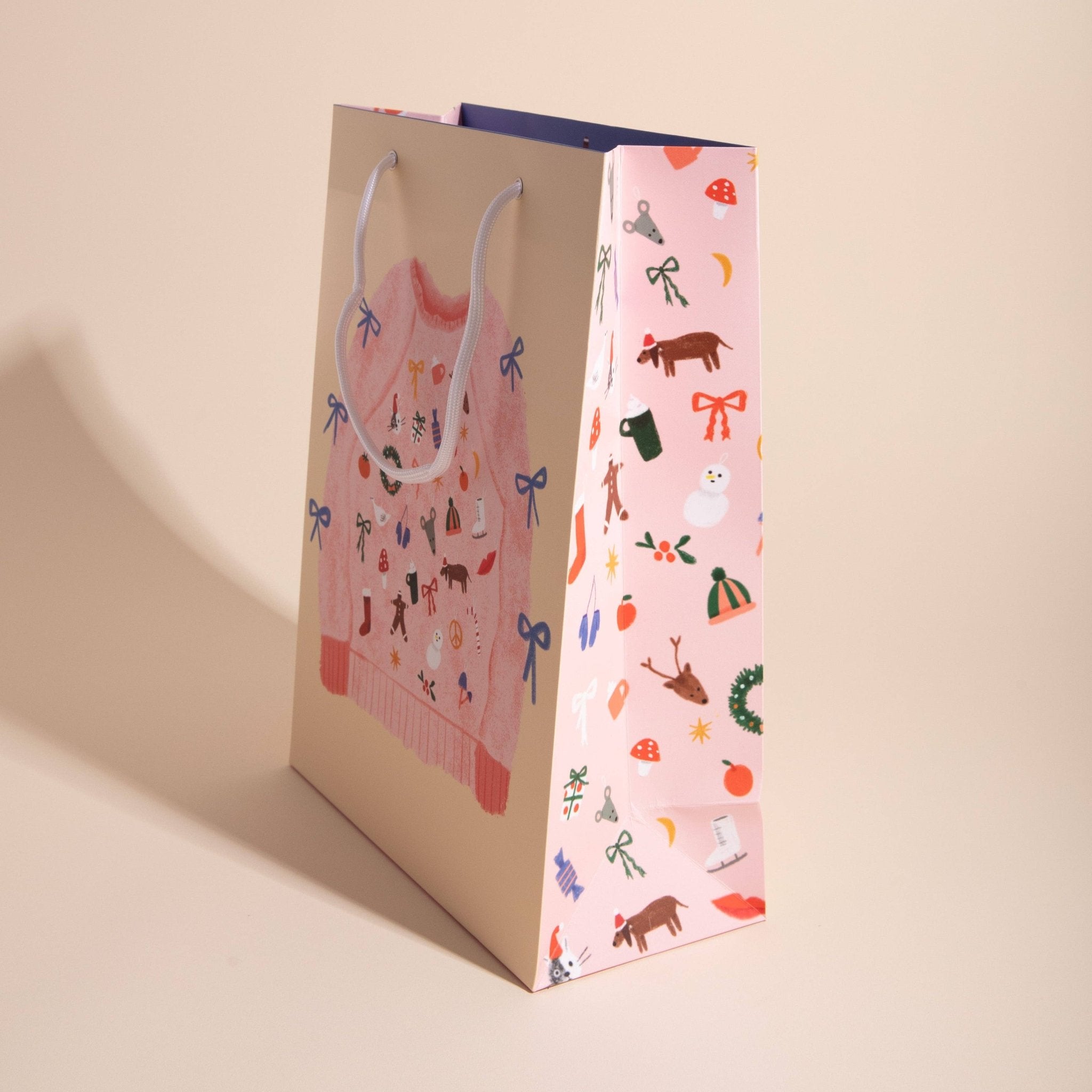 CHARMING SWEATER Large Gift Bag - bubblegum market