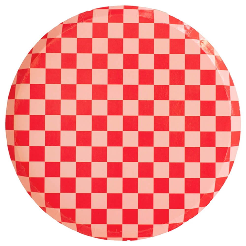 check-it-cherry-crush-red-pink-checkered-dinner-plates-jollity-co