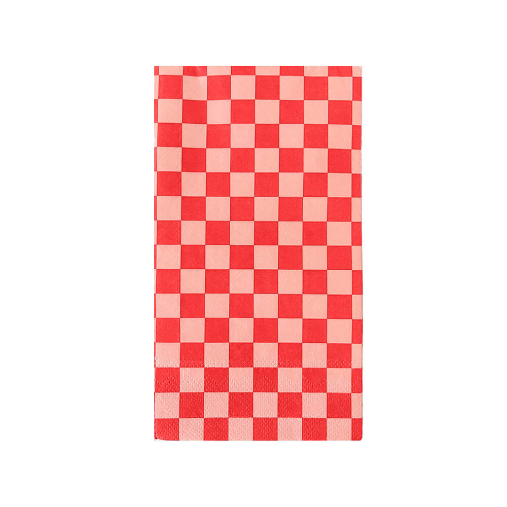 check-it-cherry-crush-red-pink-checkered-guest-towels-napkins-jollity-co